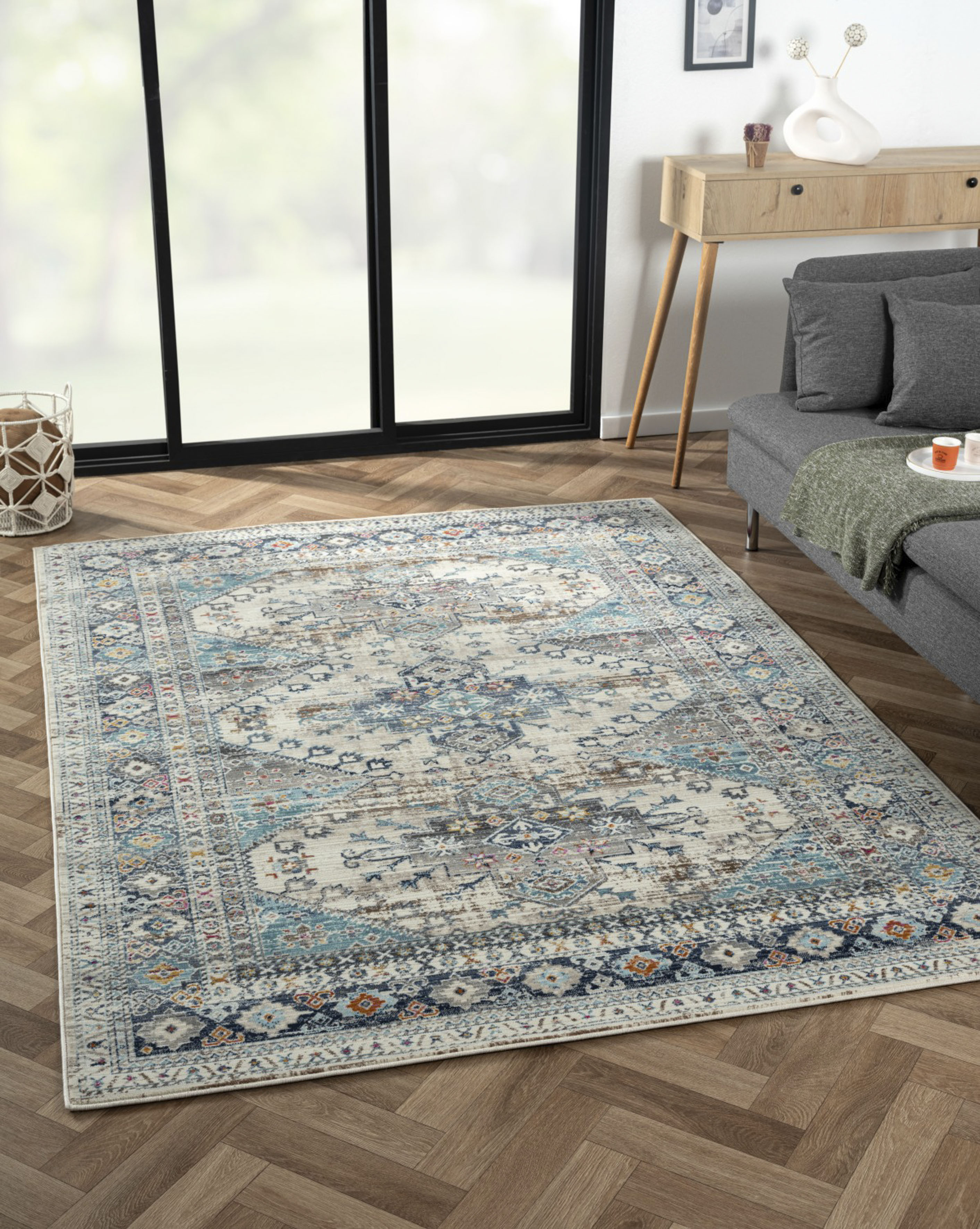 Myflair Möbel & Accessoires Teppich "Elfi 2" rechteckig 6 mm Höhe Flachgewebe, im modernem Used Look, superflach, weich durch Microfaser