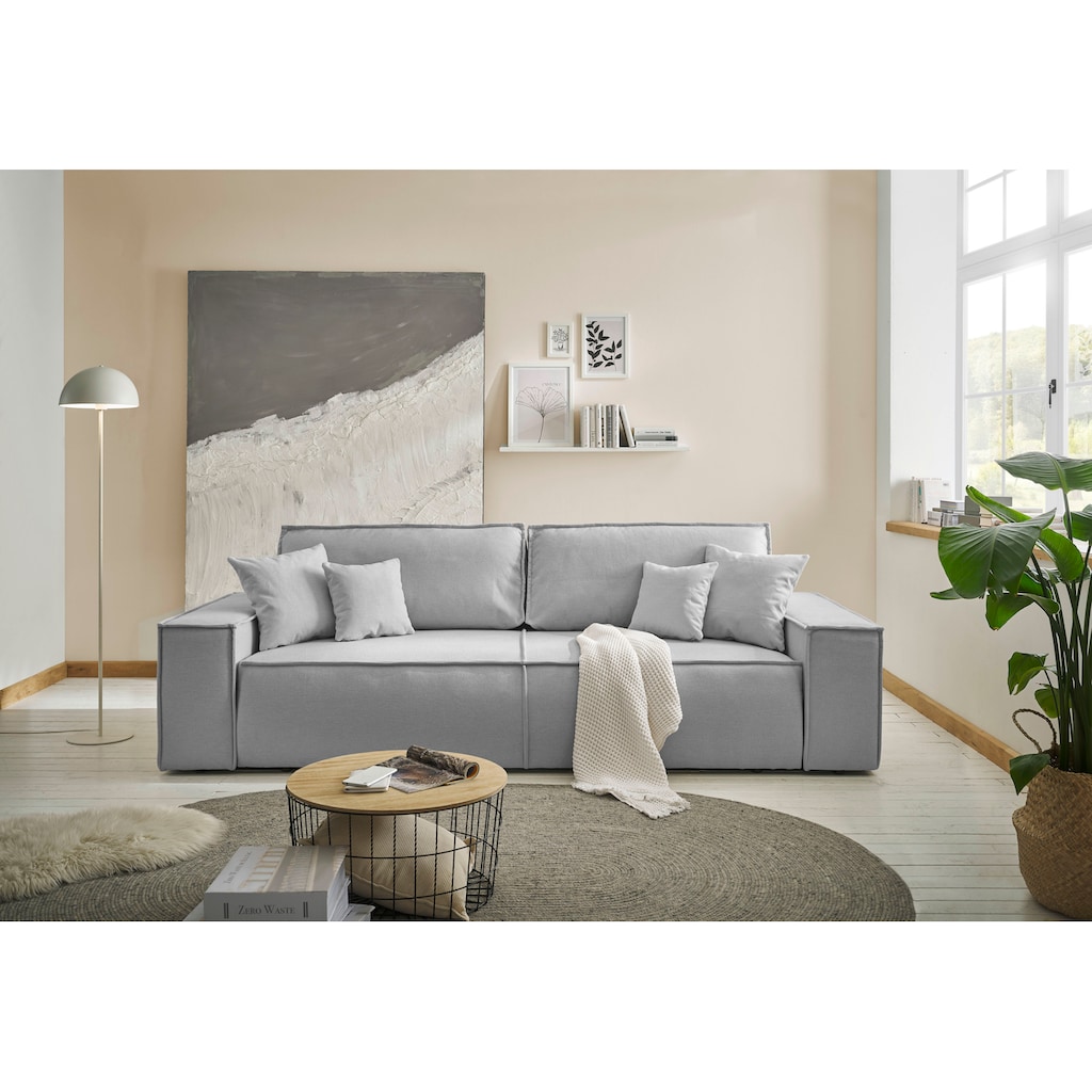 andas 3-Sitzer »FINNLEY Schlafsofa 257 cm (200/136cm) mit Bettkasten«