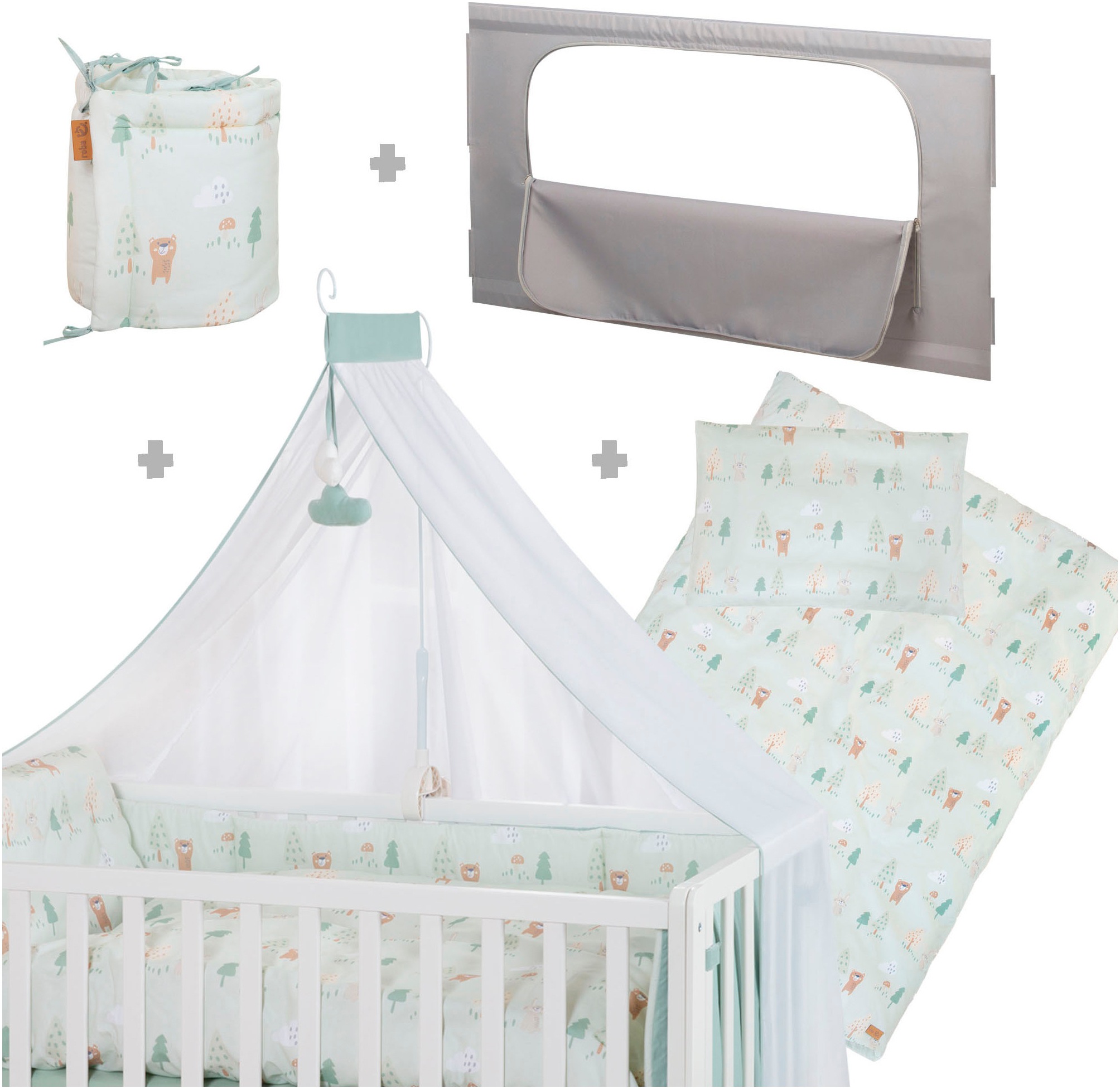 roba® Babybett »Room Bed - Woodland Buddies«, als Beistell-, Kinder- und Juniorbett verwendbar
