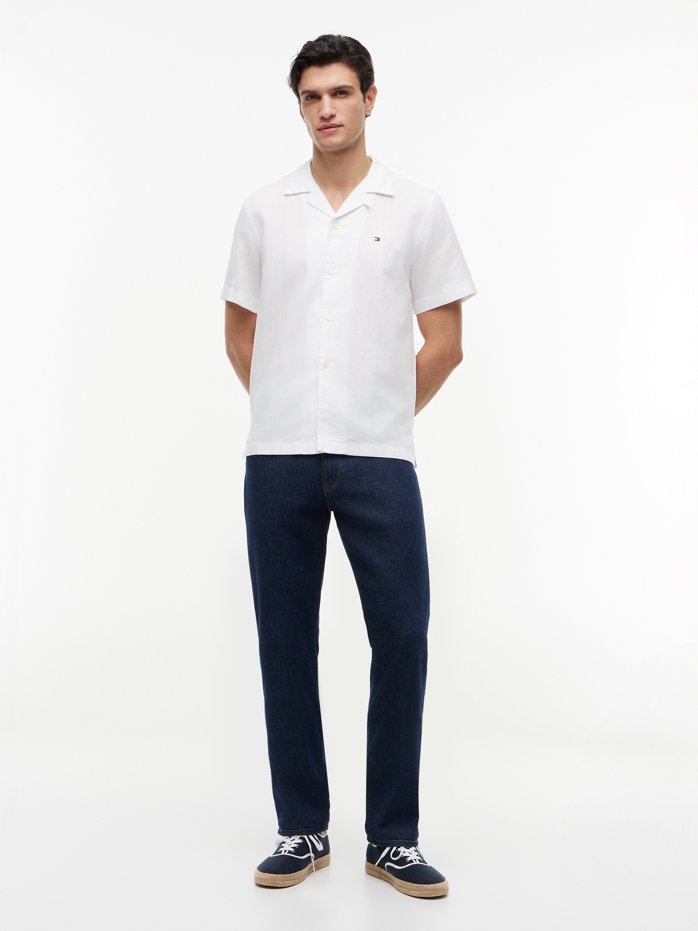 Tommy Hilfiger Kurzarmhemd »LINEN BLEND SOLID SS RF SHT«