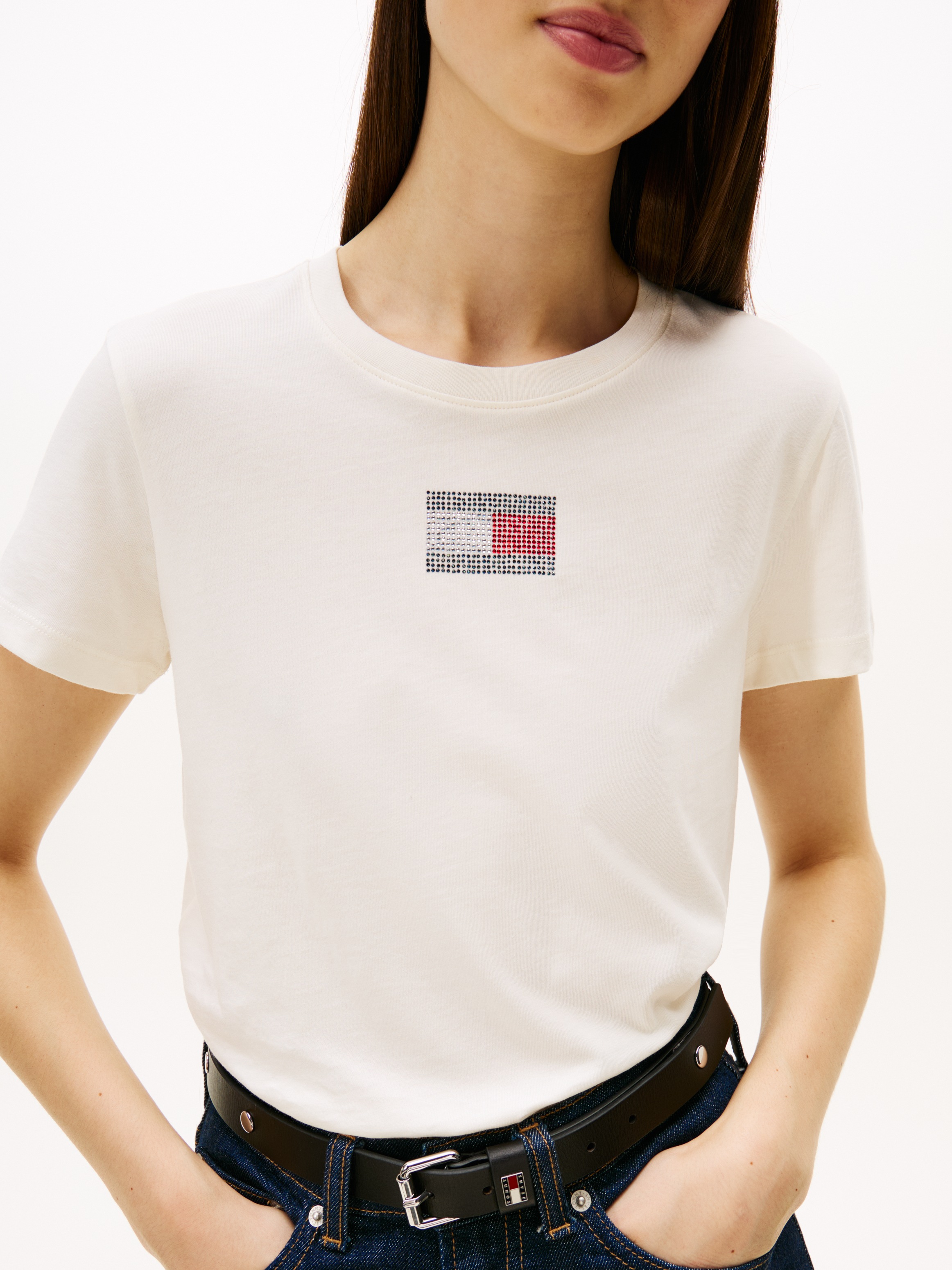 Tommy Jeans Kurzarmshirt "TJW REG PARTY FLAG TEE EXT" günstig online kaufen