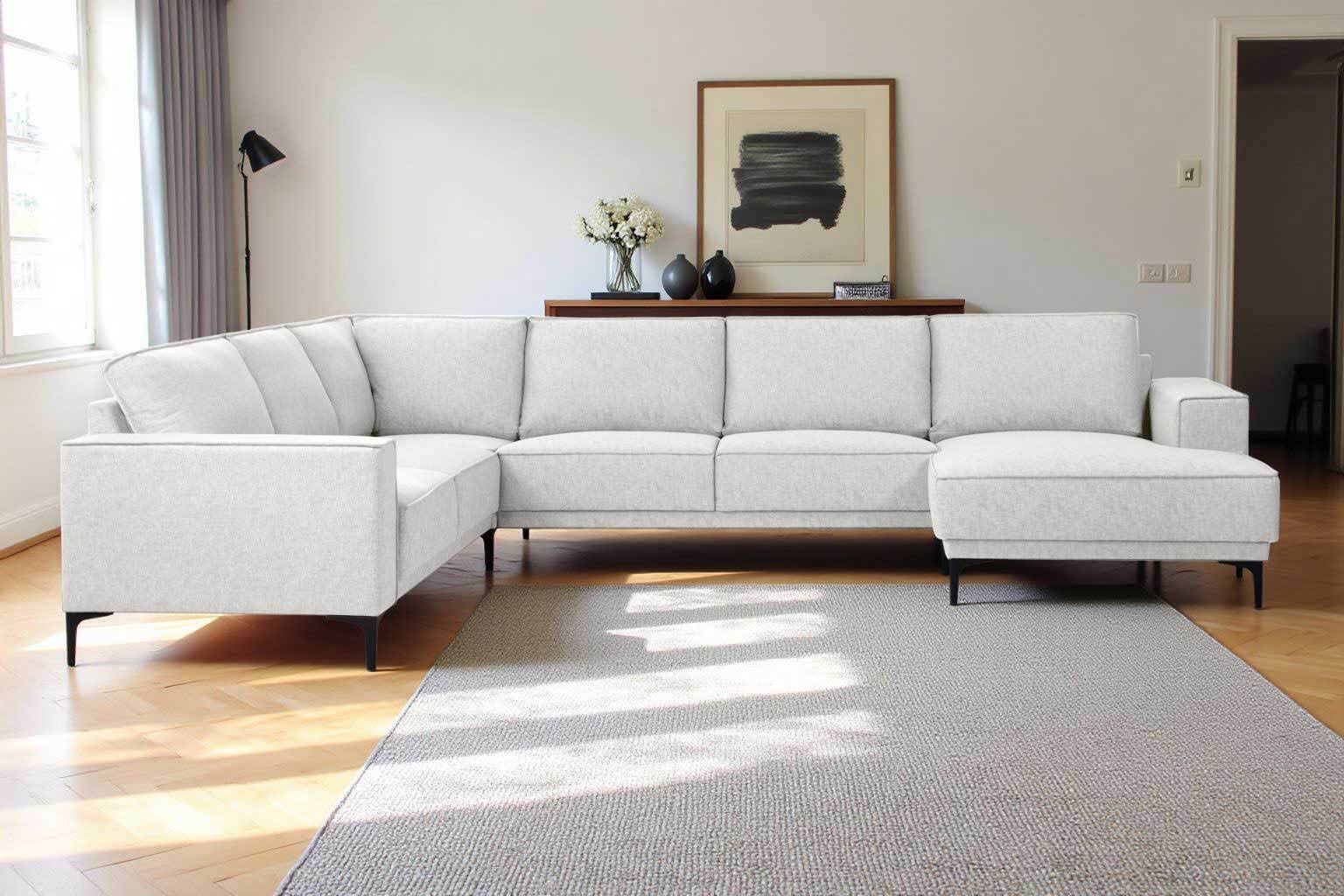 Places of Style Wohnlandschaft "XXL Sofa Oland, Struktur, Flachgewebe, Luxu günstig online kaufen