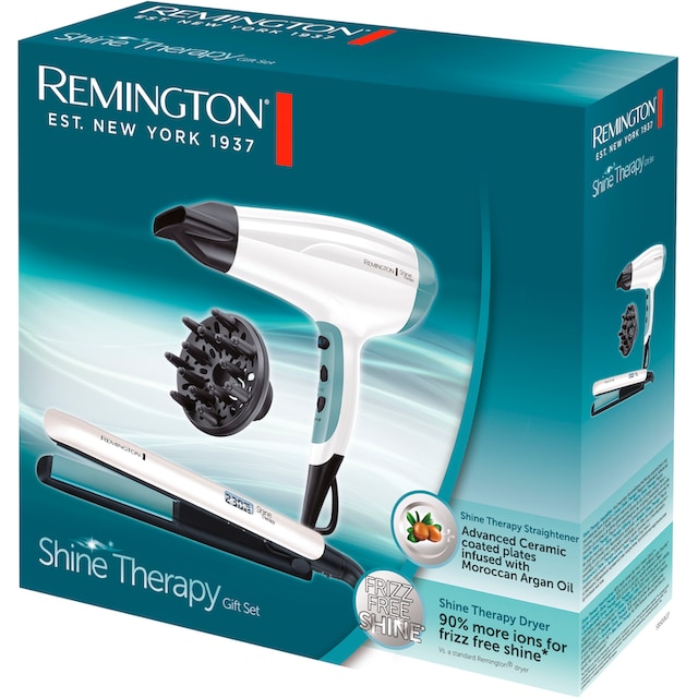 Remington Haartrockner »Shine Therapy S8500GP Geschenk-Set«, 2300 W, 2  Aufsätze, bestehend aus Haarglätter mit Keramikbeschichtung und Haartrockner  günstig kaufen | BAUR