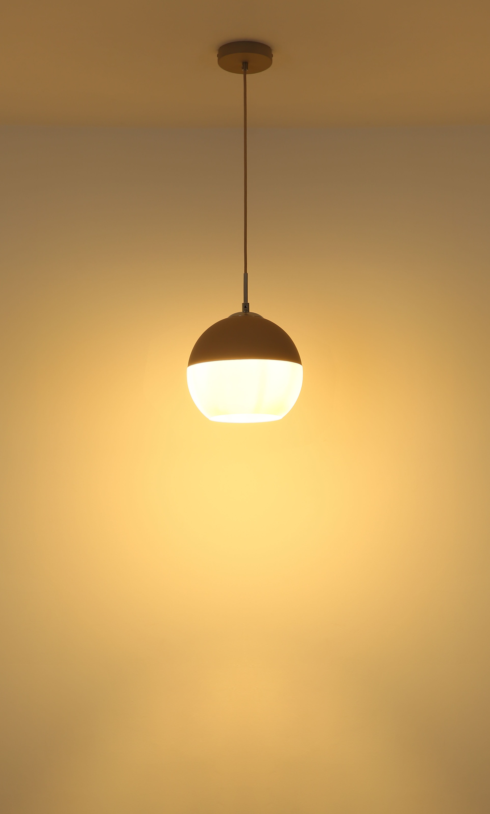 GLOBO LIGHTING Hängeleuchte »RAGUSA« E27 1 Stk. Chrom-Pendelleuchte sandfarben, Glaskugel, E27, höhenkürzbar