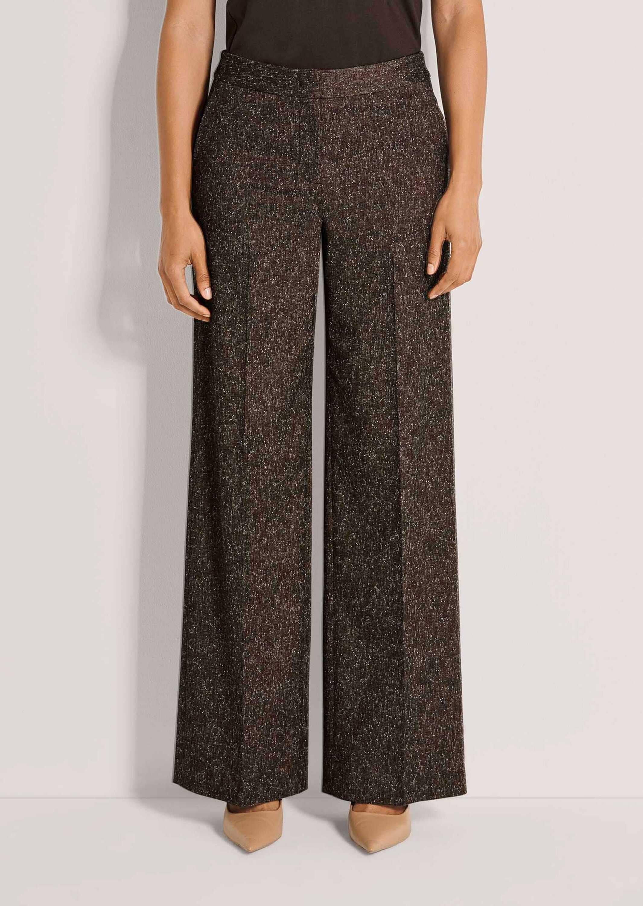 MADELEINE Stoffhose »Hose Weite Tweed-Hose mit Bügelfalten«