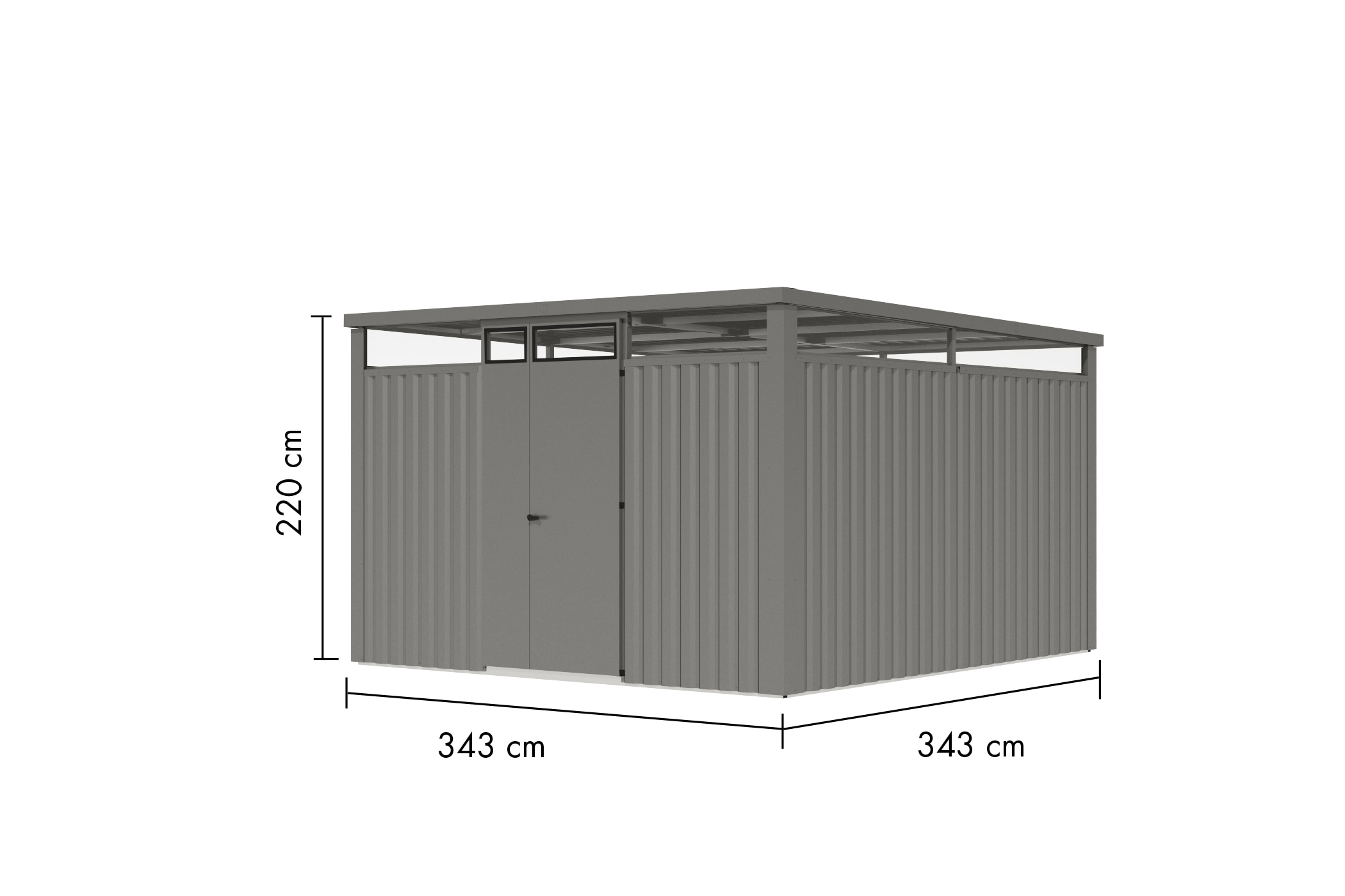 Karibu Gartenhaus »"Østen 3,5"«, pulverbeschichtetes Trapezblech, Rahmen aus verzinktem Vierkantrohr