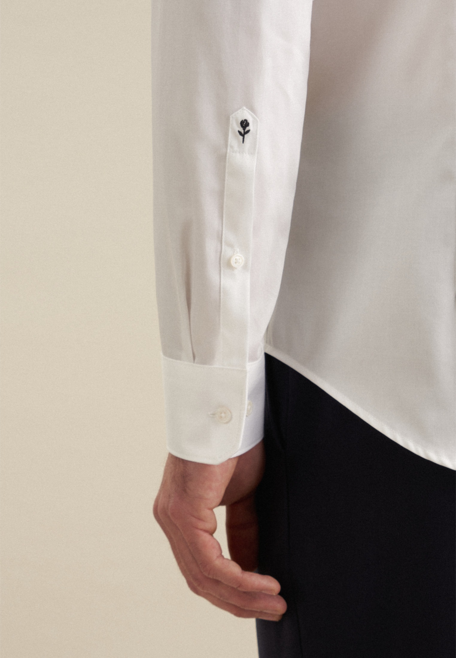Seidensticker Schwarze Rose Men's Shirt White Size L 3