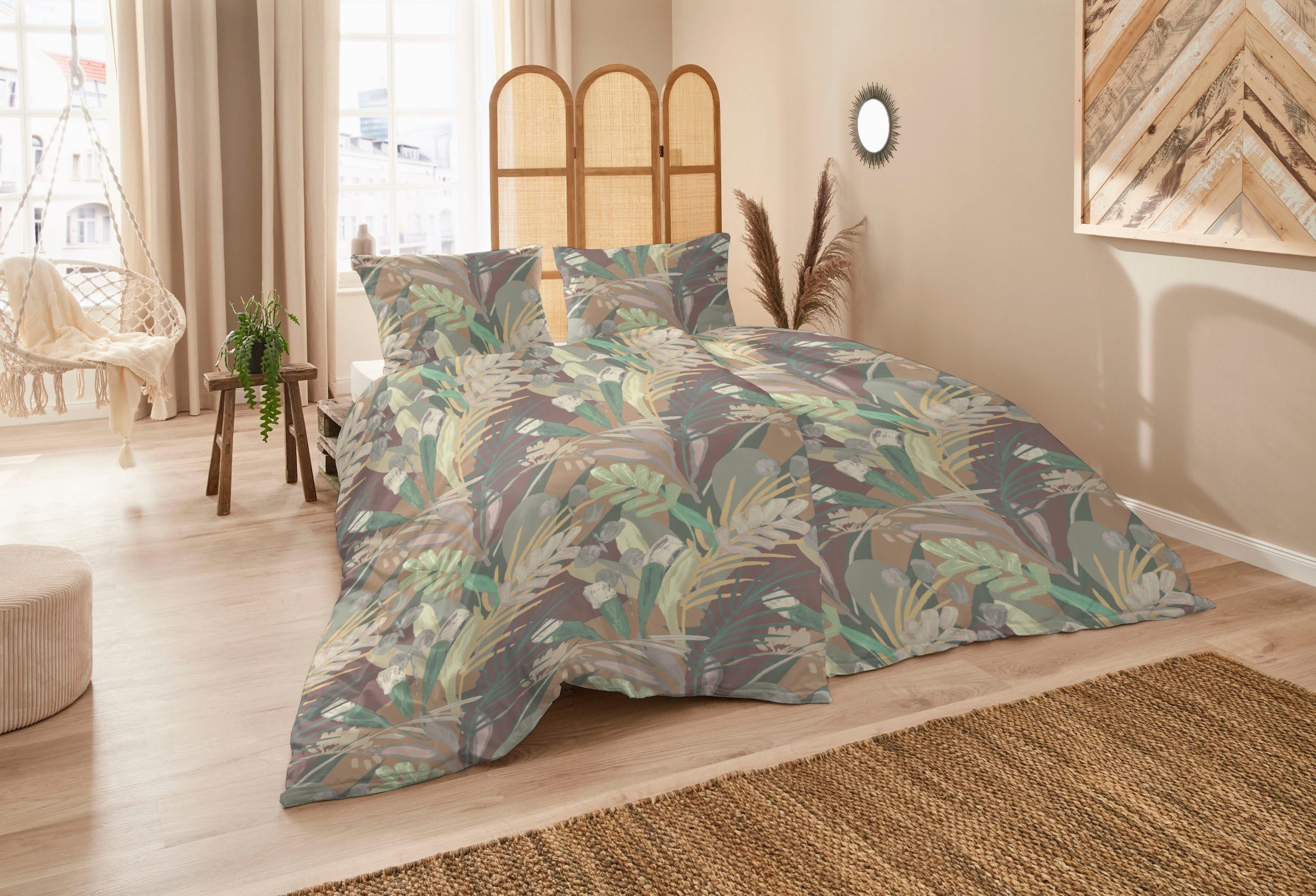 Primera Bettwäsche »Feinbiber-Bettwäsche Selva«, in expressiv floralen Design