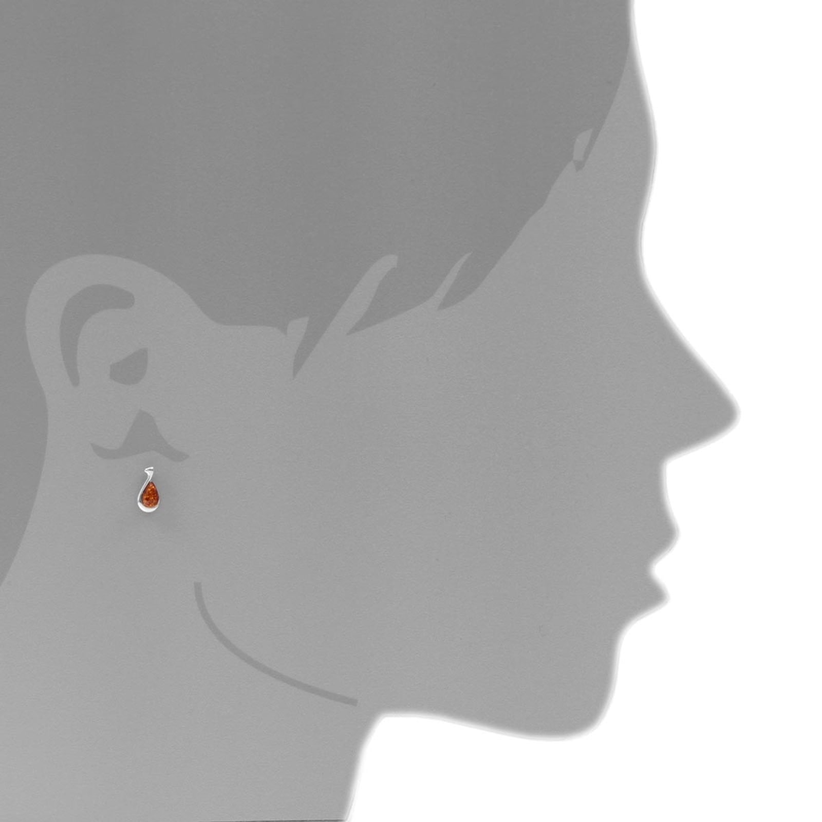 OSTSEE-SCHMUCK Paar Ohrstecker »- Haike - Silber 925/000 - Bernstein«