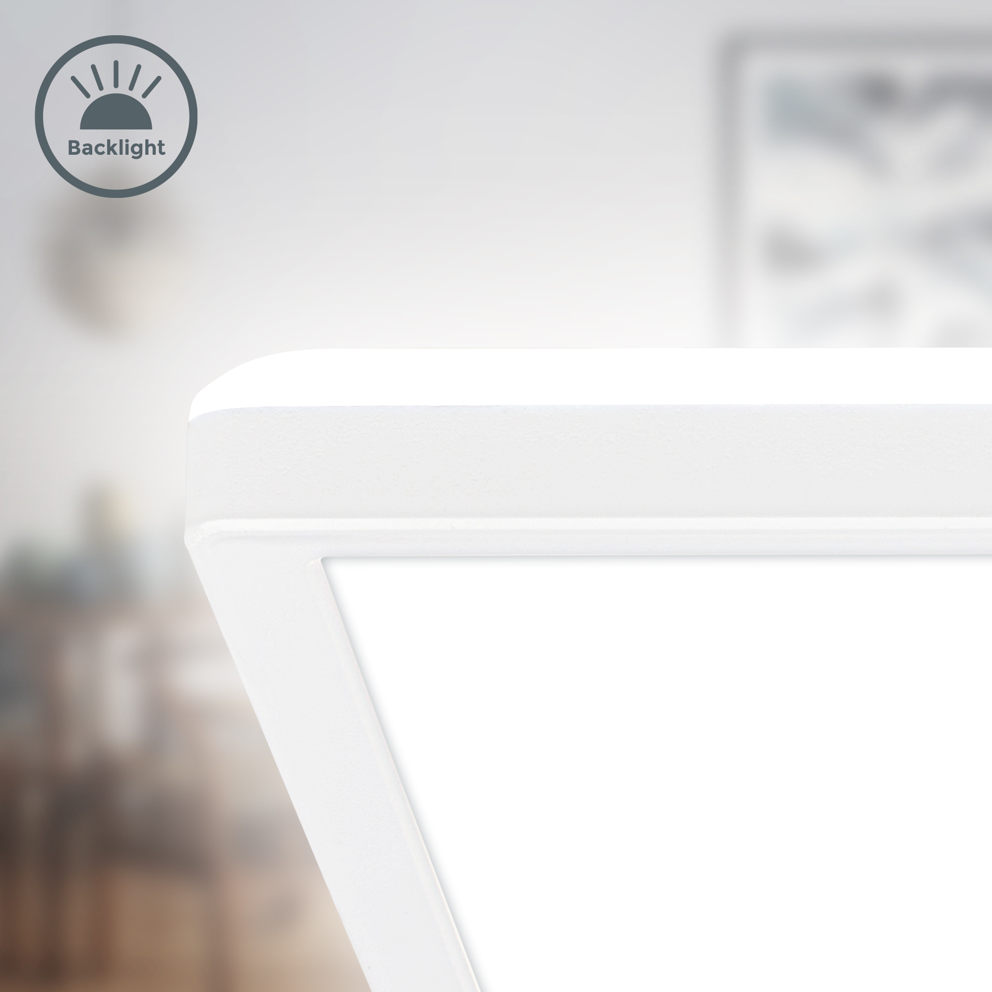 B.K.Licht LED Deckenleuchte »BKL1599 Ultraflache Deckenlampe, LED Panel mit Backlight«, 1 flammig, Leuchtmittel LED-Modul | LED fest integriert, 4.000K, 1.900 Lm, 16W, indirekte Hintergrundbeleuchtung, 24x24cm, Weiß