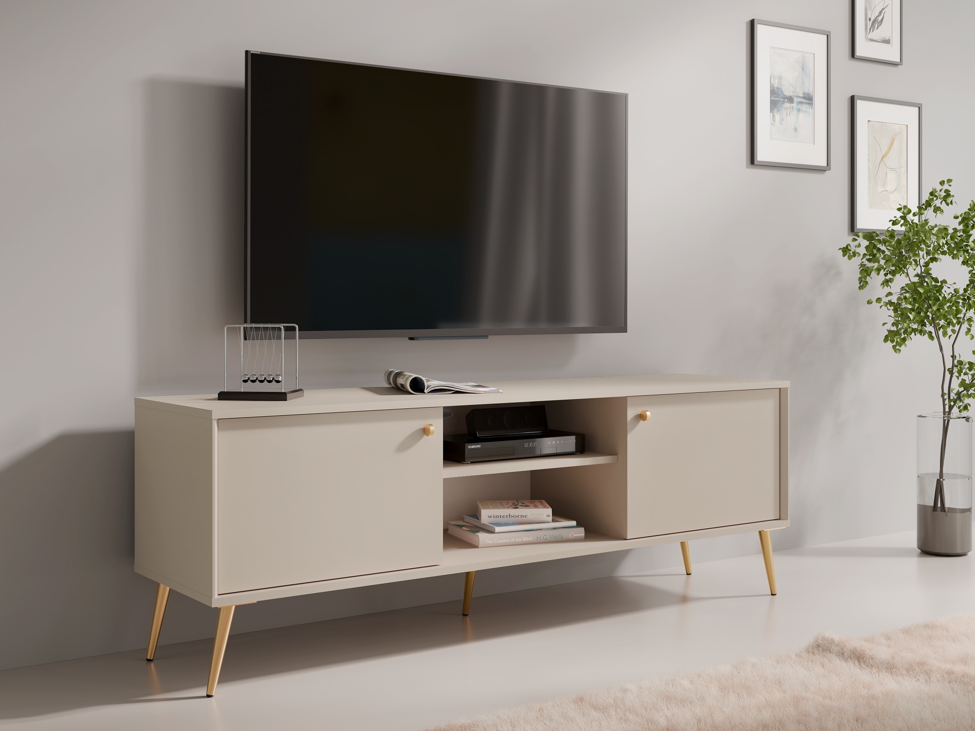 Home affaire Lowboard "ROMELIS TV-Schrank mit 2 Türen und einem Fach, B/T/H günstig online kaufen