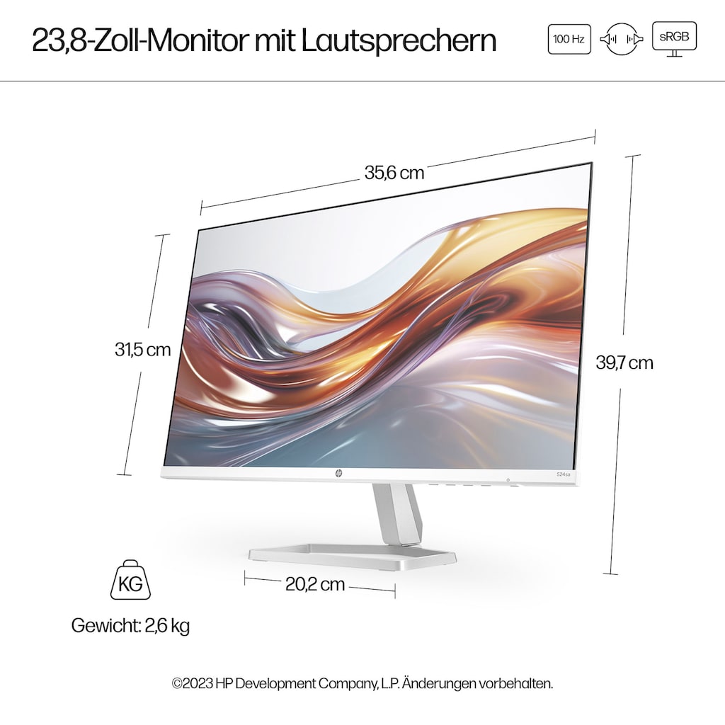 HP LED-Monitor »524sa (HSD-0174-K)«, 61 cm/24 Zoll, 1920 x 1080 px, Full HD, 5 ms Reaktionszeit, 100 Hz