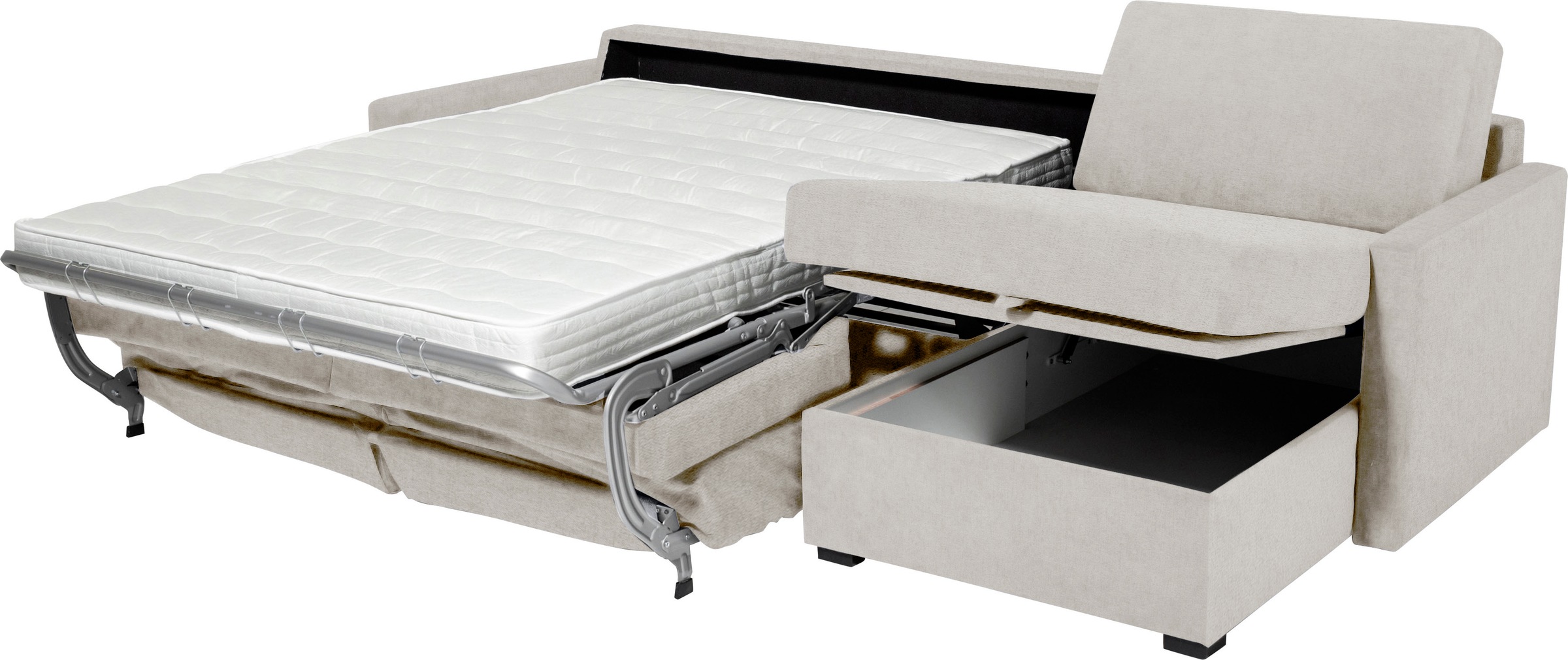 Places of Style Schlafsofa »GOLDPOINT Ecksofa 264 cm, Liegefläche (140/200cm), L-Form,«, Bettfunktion, Bonell-Federkernmatratze und Dauerschläfer-Funktion