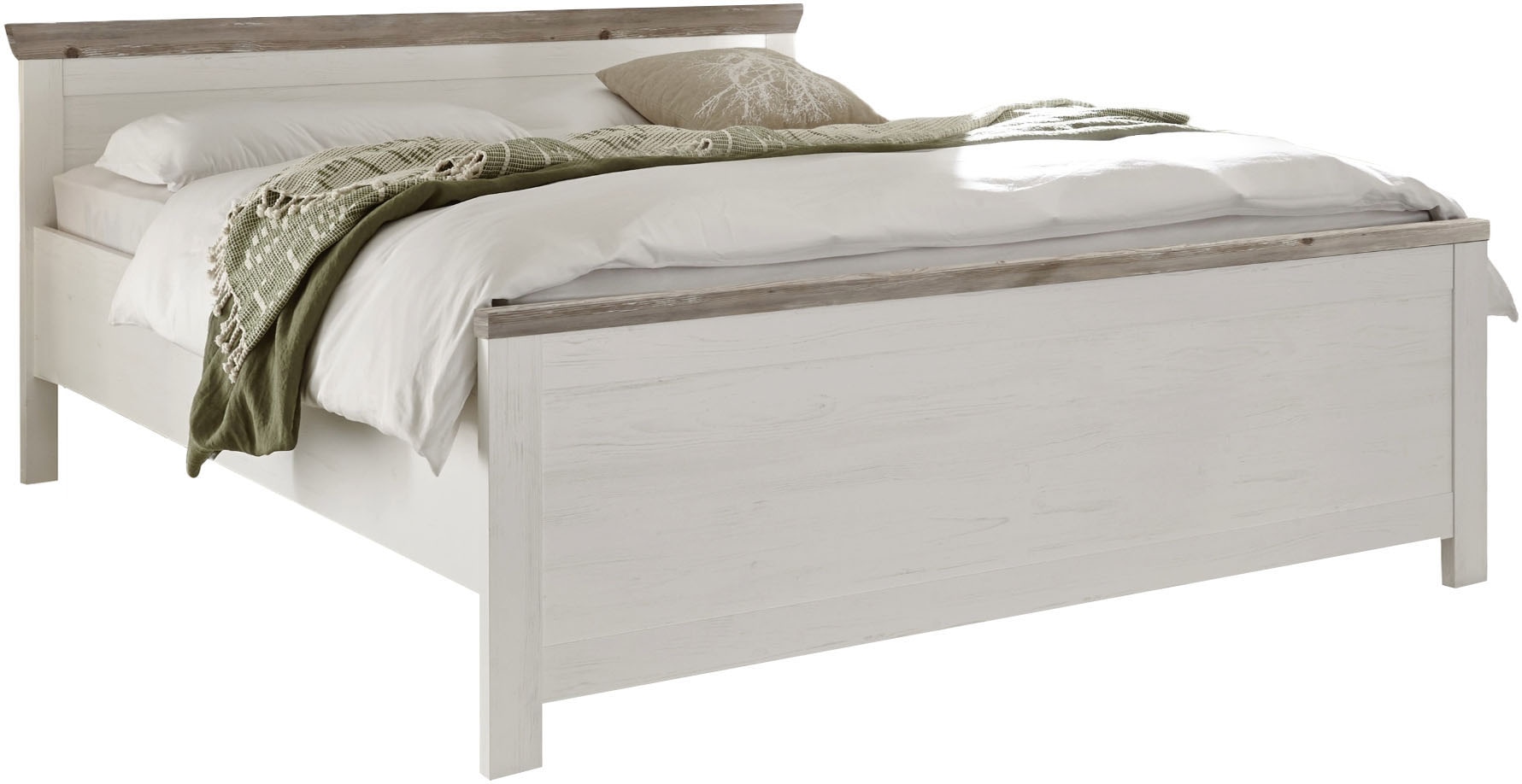 Home affaire Bett "Florenz Doppelbett Landhausstil Bettgestell (100,140 oder 180/200cm)" aus FSC-zertifiziertem Holzwerkstoff, in 3 Breiten