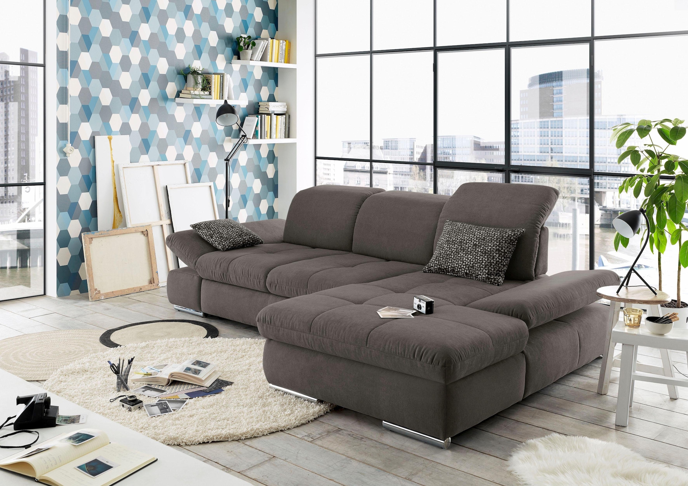 set one by Musterring Ecksofa "SO4100 V" mit verstellbaren Kopfteilen, wahl günstig online kaufen