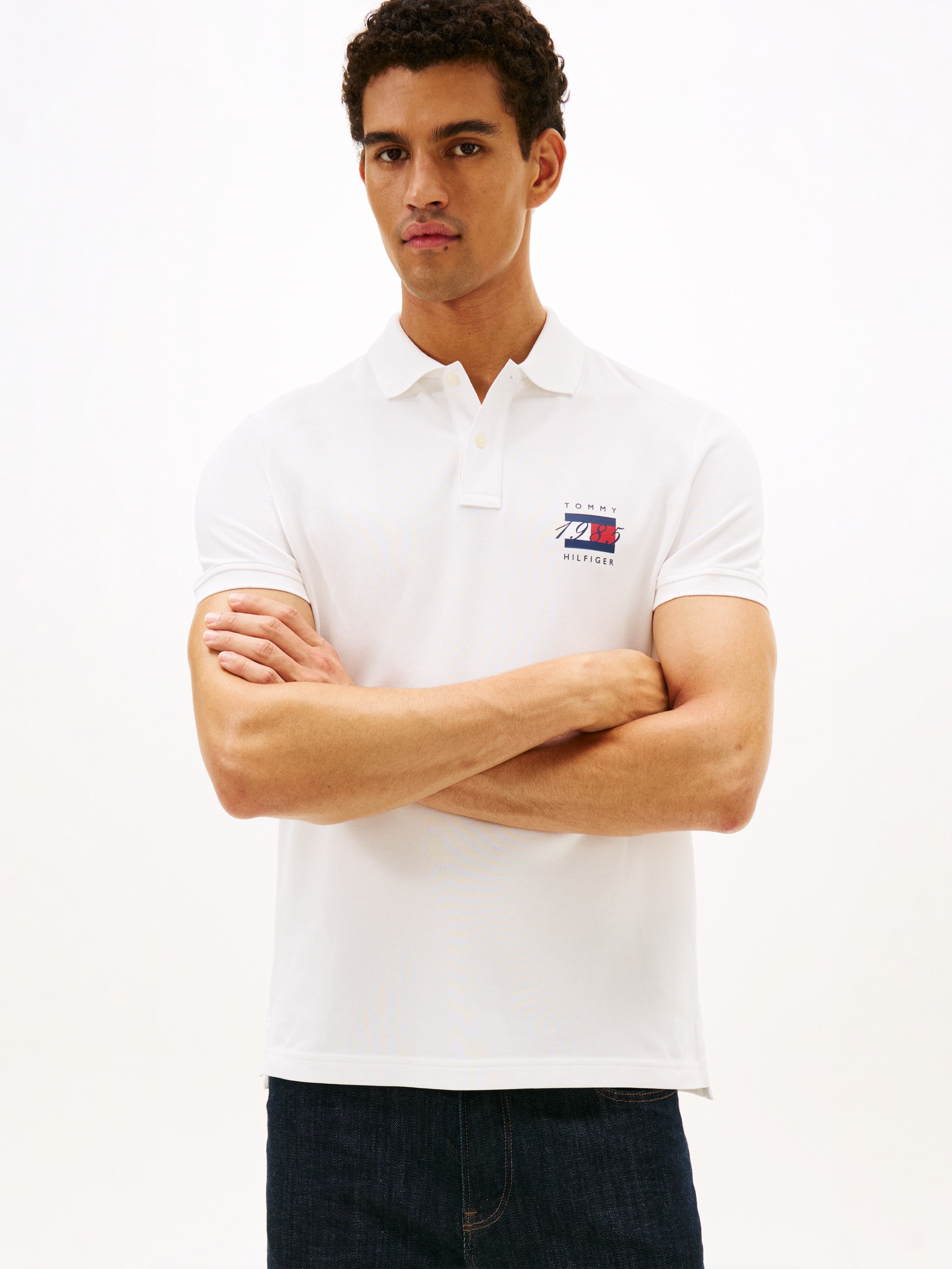 Tommy Hilfiger Poloshirt "FLAG GRAPHIC PIQUE" regular fit, Polokragen, Prin günstig online kaufen