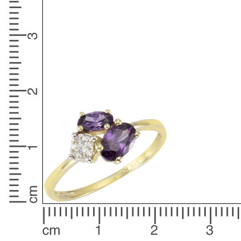 Fascination by Ellen K. Fingerring »Gold 375 Amethyst + Zirkonia«