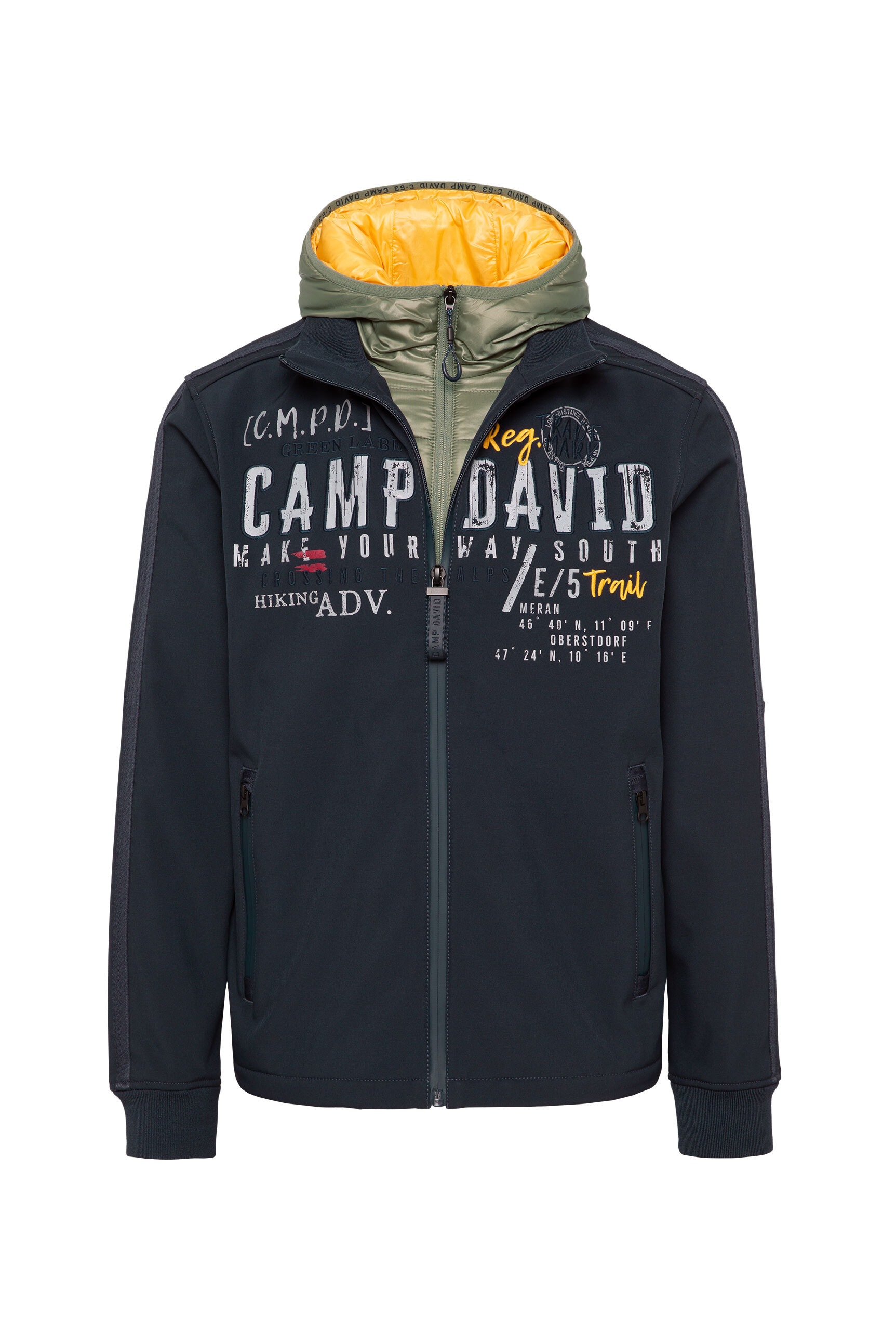 CAMP DAVID Softshelljacke, mit Kapuze, mit verstellbarem Gummizug im Saum günstig online kaufen