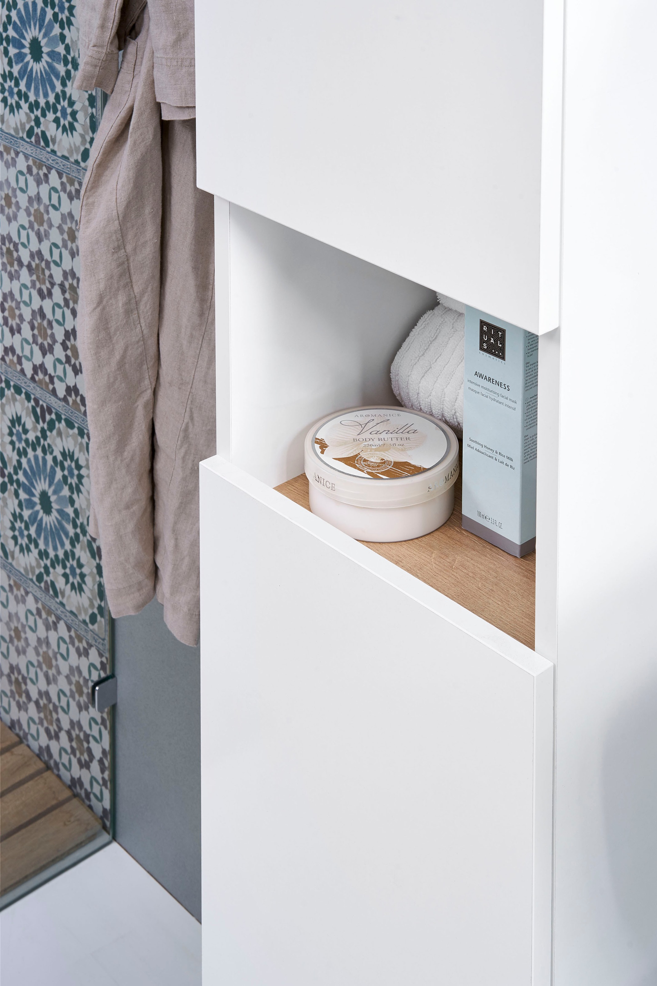 Thumbnail - Saphir Midischrank "Quickset 947 Badschrank 30 cm breit, 2 Türen, 1 Nische" Badezimmer-Midischrank inkl. Türdämpfer, Wei...