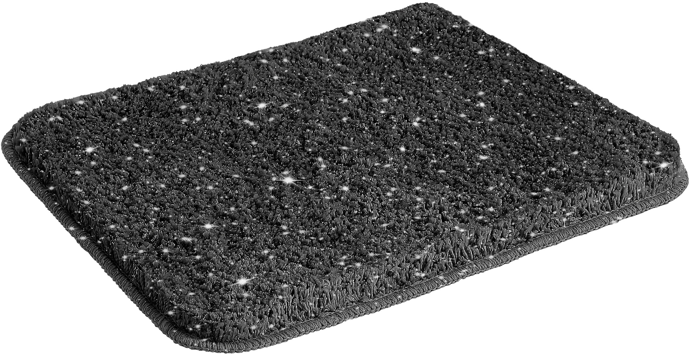 my home Badematte »Glitzer, Badvorleger, Badezimmer Teppich«, rutschhemmend beschichtet, fußbodenheizungsgeeignet-schnell trocknend-strapazierfähig, Badteppich, Akzente durch Glitzer-Garn