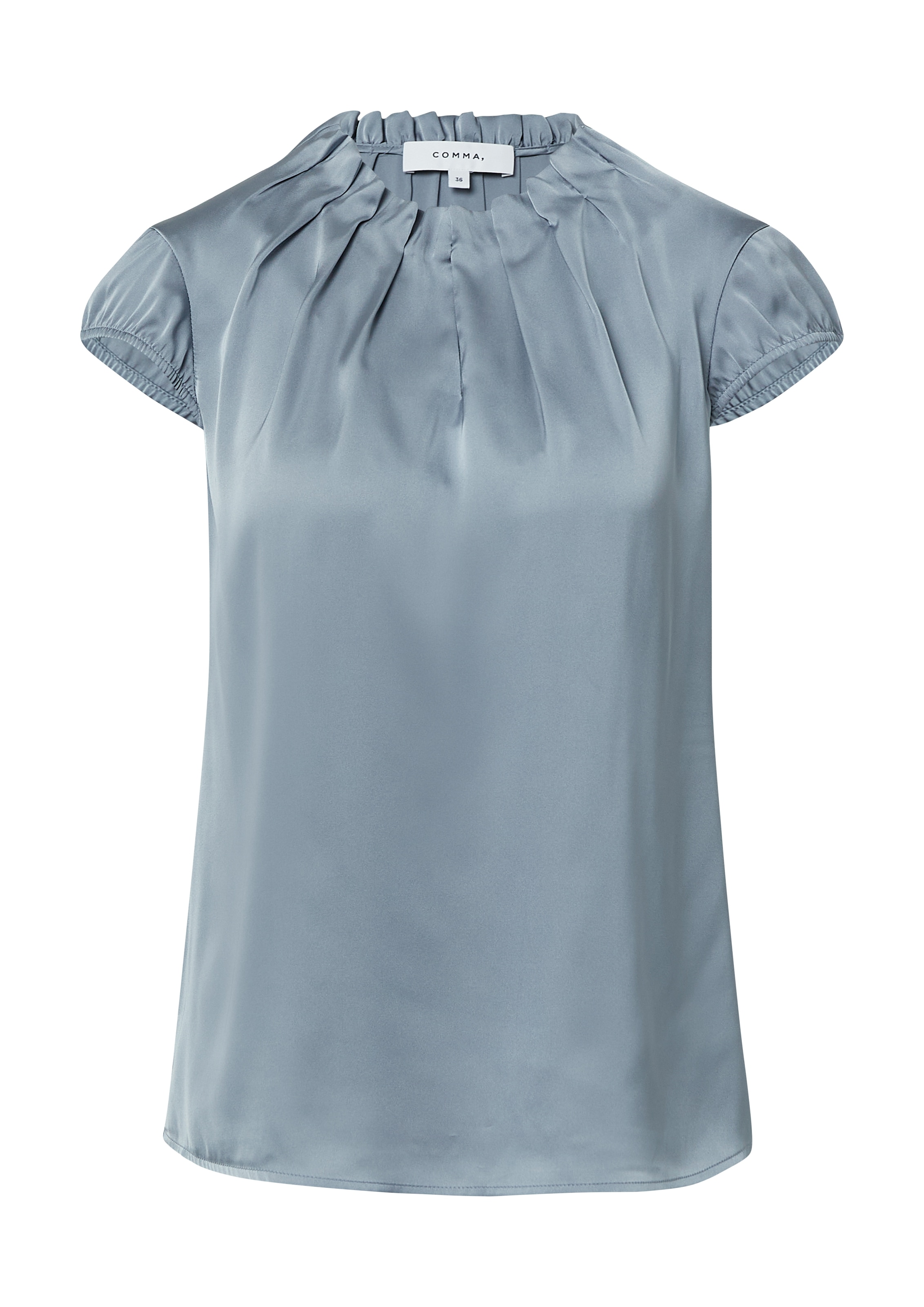 Comma Shirtbluse, Satin, mit gerafftem Stehkragen günstig online kaufen