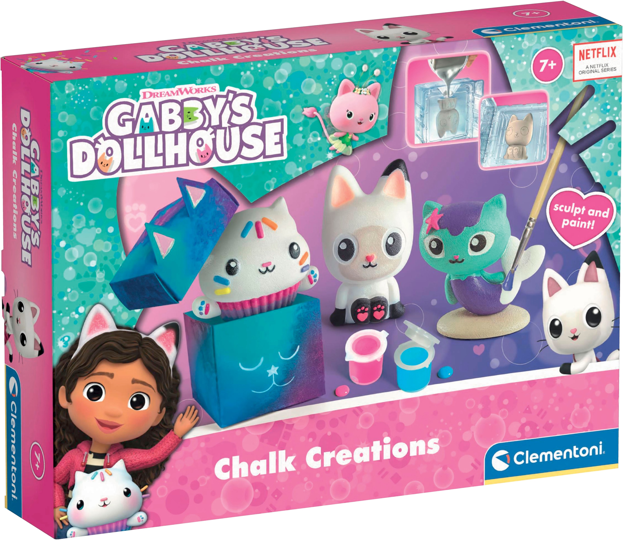 Clementoni® Kreativset »Gabby's Dollhouse, Kreativ-Set lustige Figuren«, Made in Europe