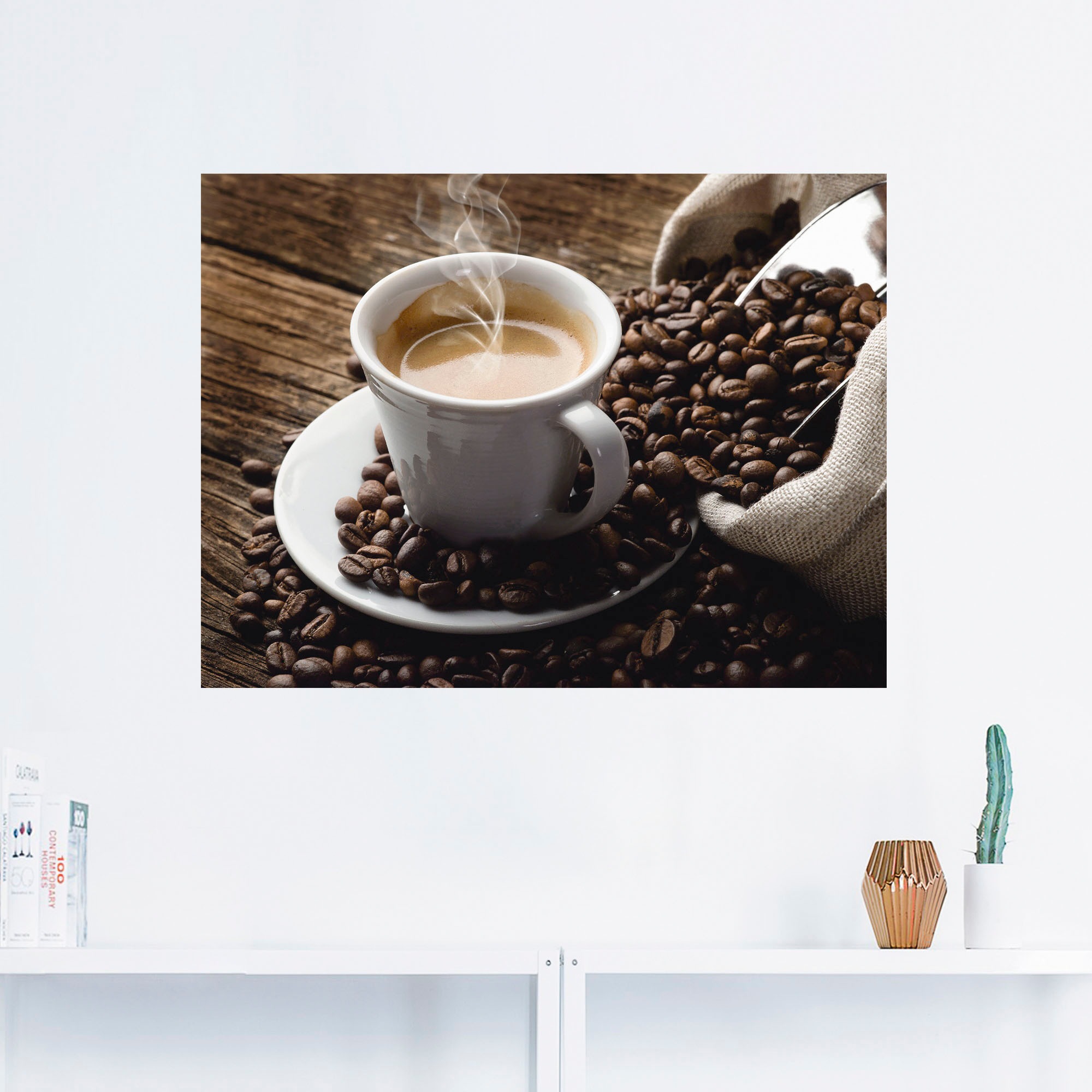 Artland Wandbild »Heißer Kaffee - dampfender Kaffee«, Getränke, (1 St.), als Alubild, Outdoorbild, Leinwandbild, Poster, Wandaufkleber