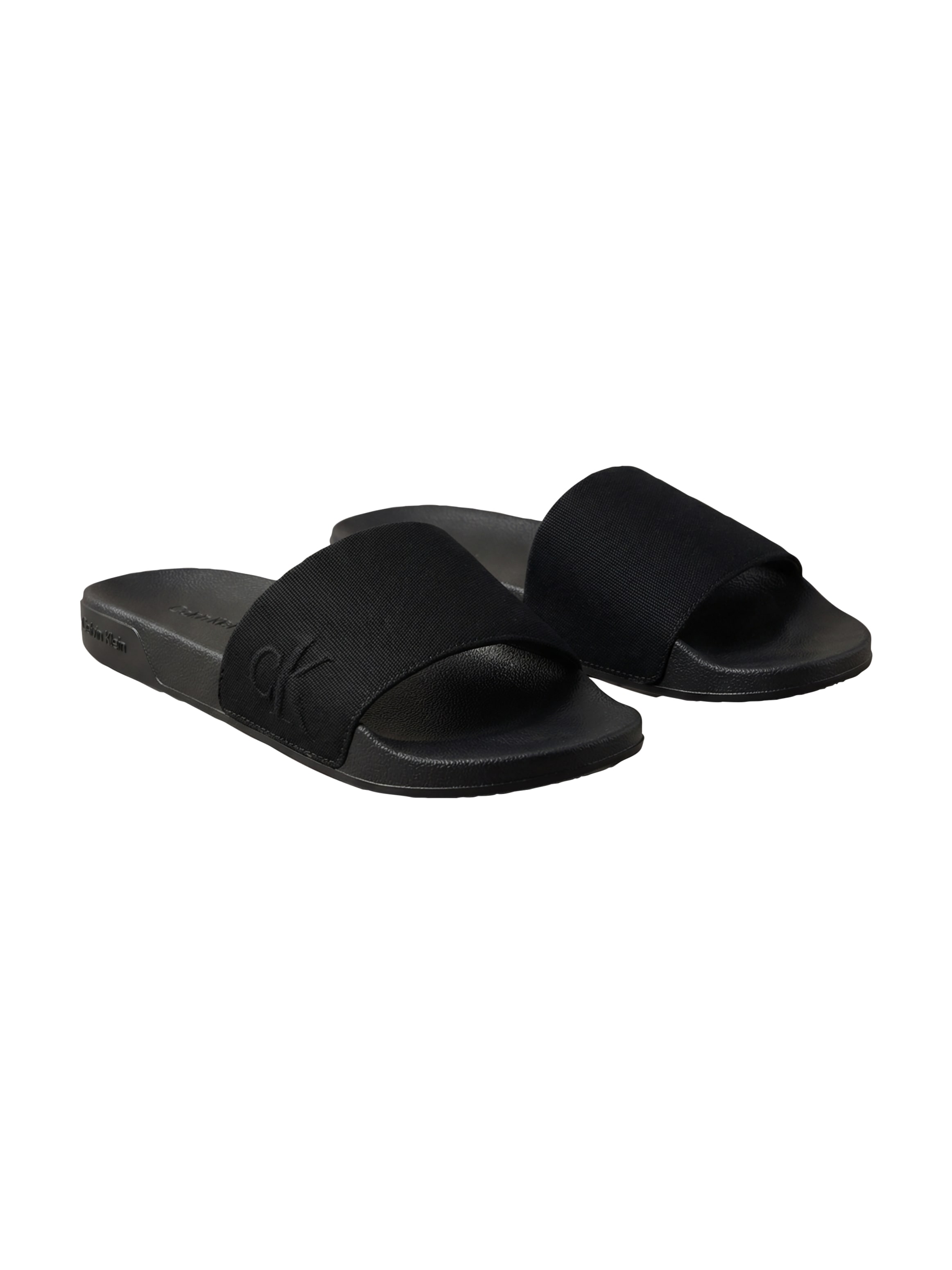 Calvin Klein Pantolette "ESS SLIDE HF SIDE LOGO CV" Strandschuh, Sommerschuh, Flat mit Textil-Bandage, schmale Form