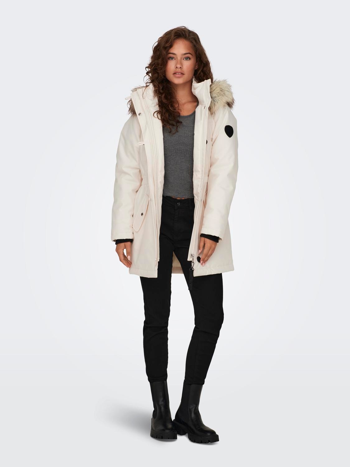ONLY Parka »ONLIRIS FUR WINTER PARKA LIFE CC OTW«, mit Kapuze, mit verdeckter Knopfleiste