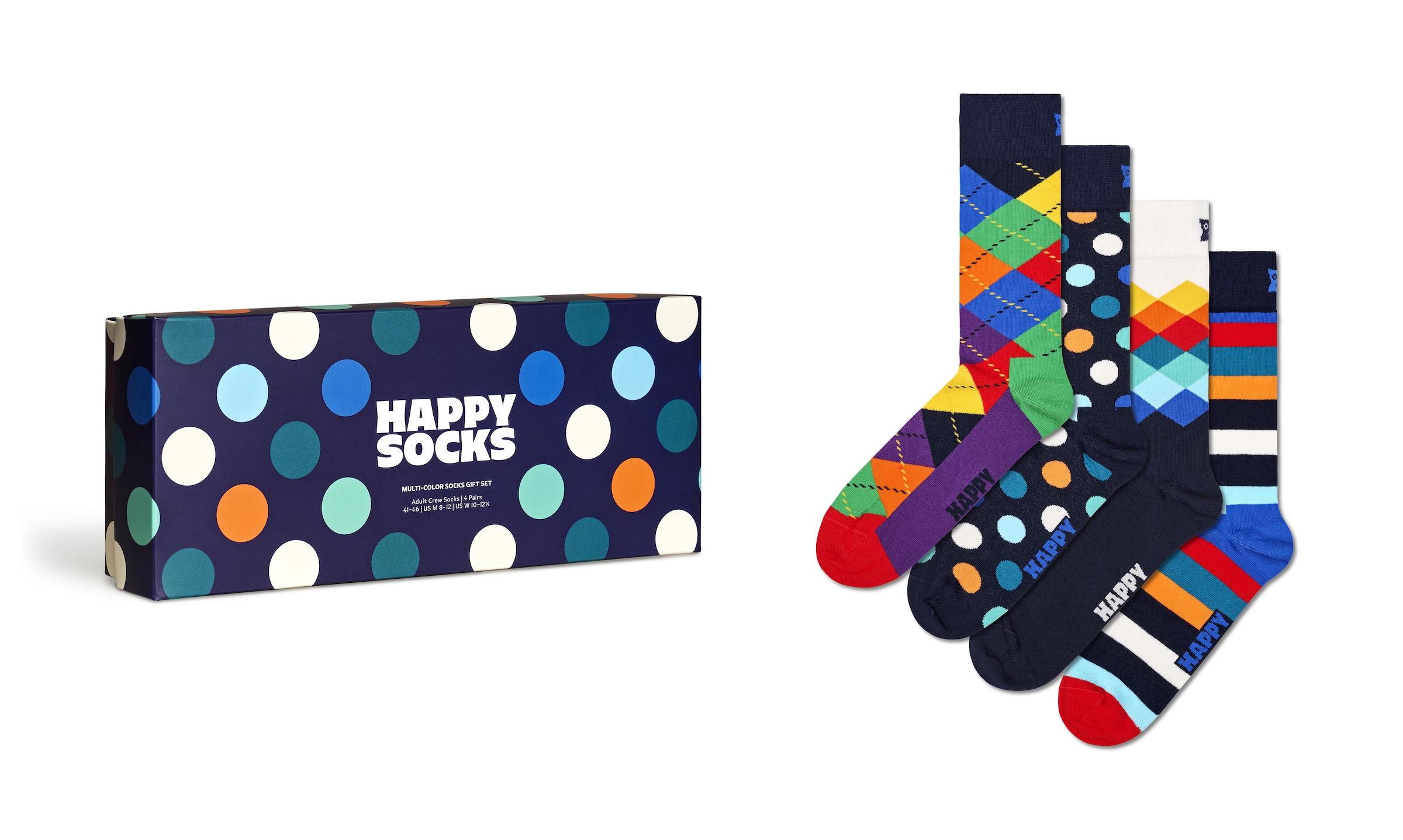 Happy Socks Socken "Multi-Color Socks Gift Set", (Packung, 4 Paar, Geschenk-Box), Bunte Socken im 4er Pack