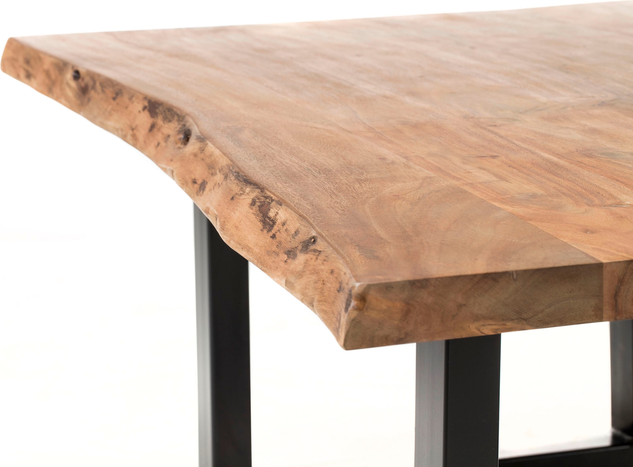 Stolkom Couchtisch »India«, Massivholz mit Baumkante
