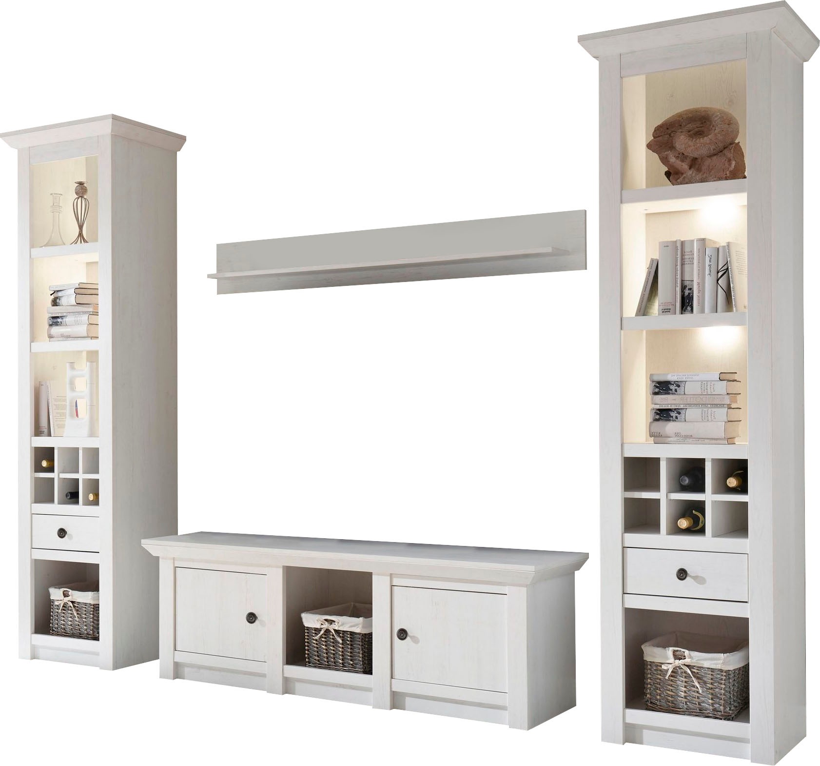Home affaire Wohnwand "California" Set, 4 Stk. tlg. bestehend aus 2 Standre günstig online kaufen