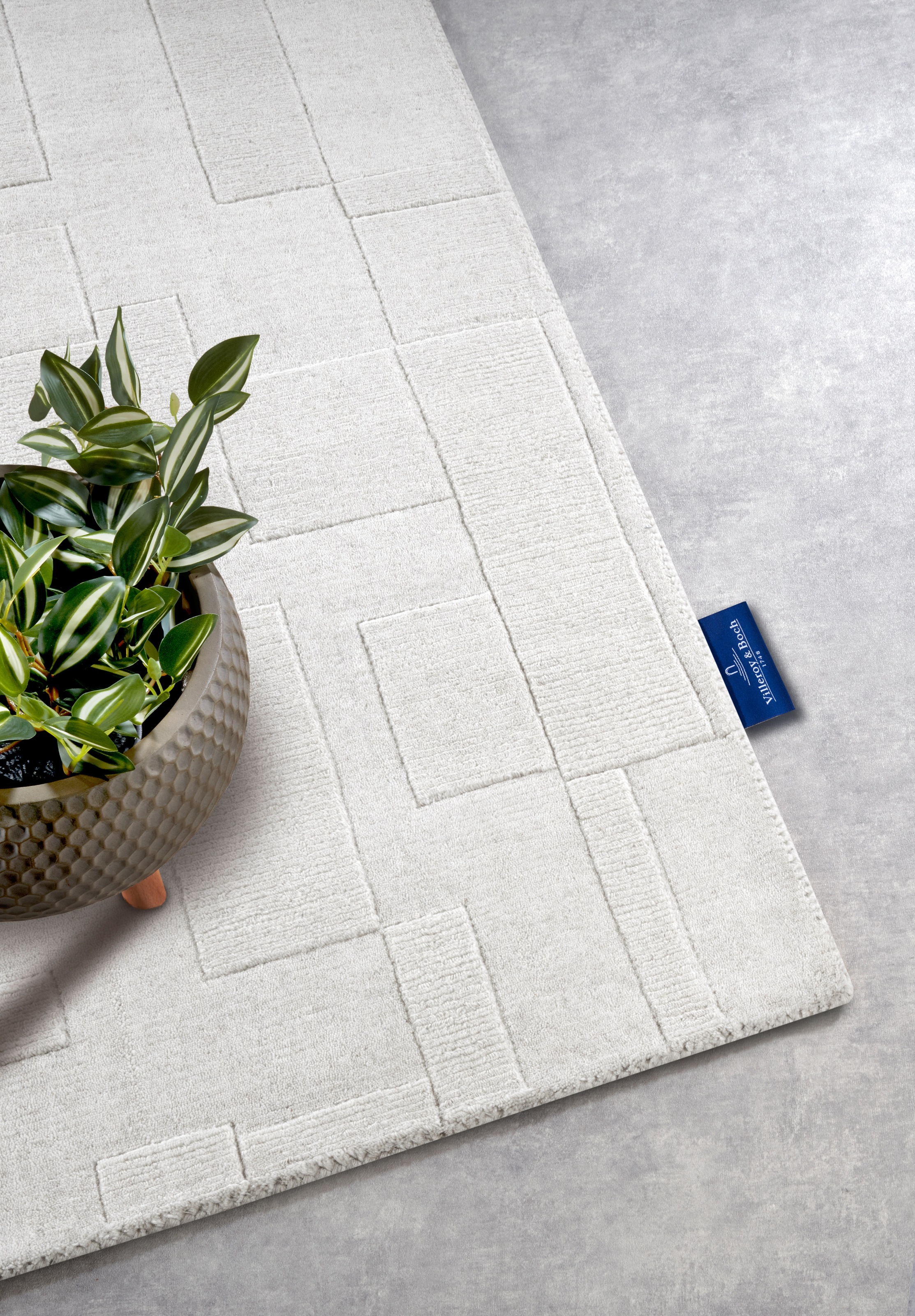 Villeroy & Boch Wollteppich »Wilhelmine«, rechteckig, 10 mm Höhe, Läufer, handgewebt, Wolle, Natur, Wohnzimmer, Geometrie, Boho