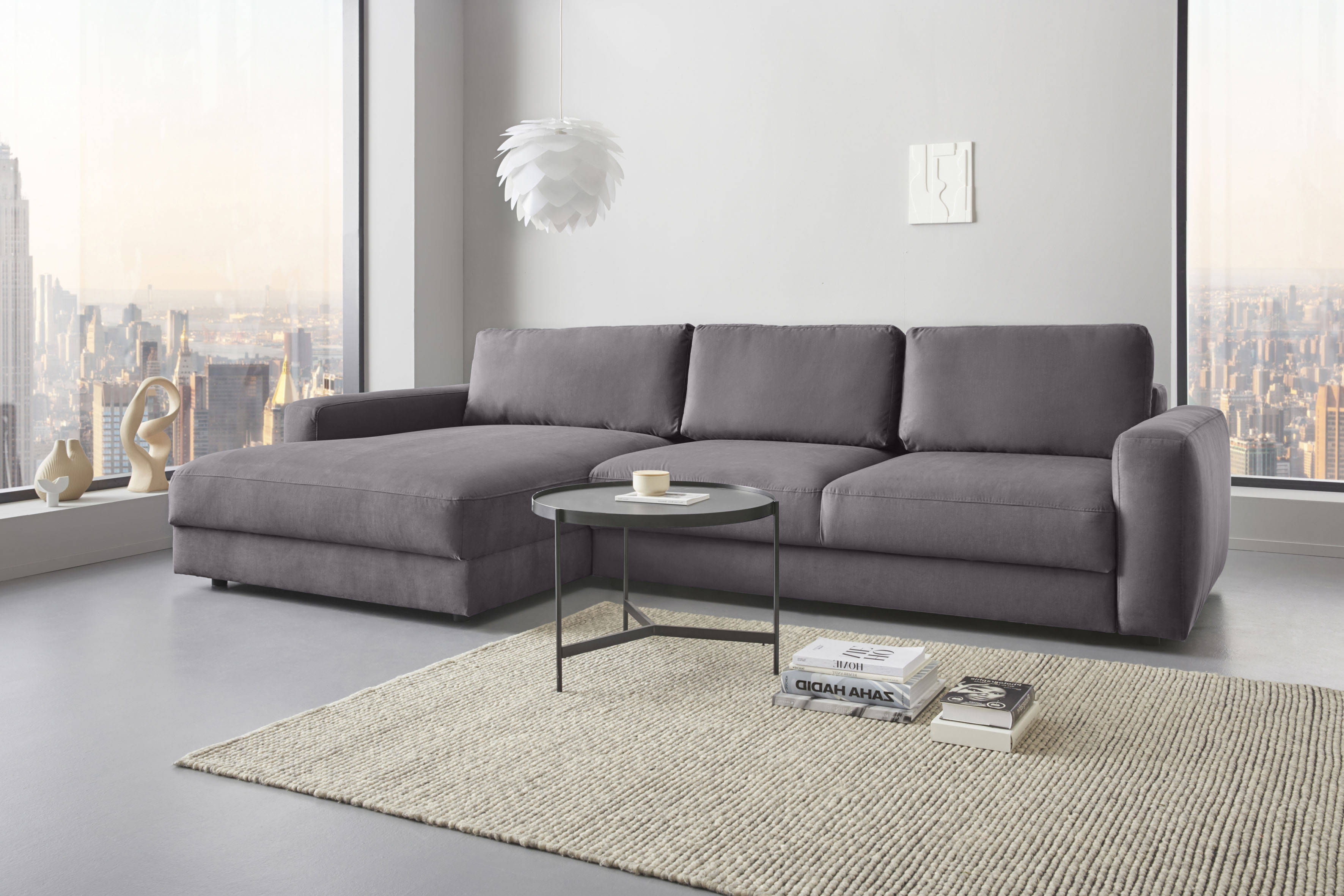 Home affaire Ecksofa "Bloomfield, bequem und elegant, Breite 303cm, L-Form" wahlweise mit Bettfunktion und Bettkasten, Unser Dauertiefpreis