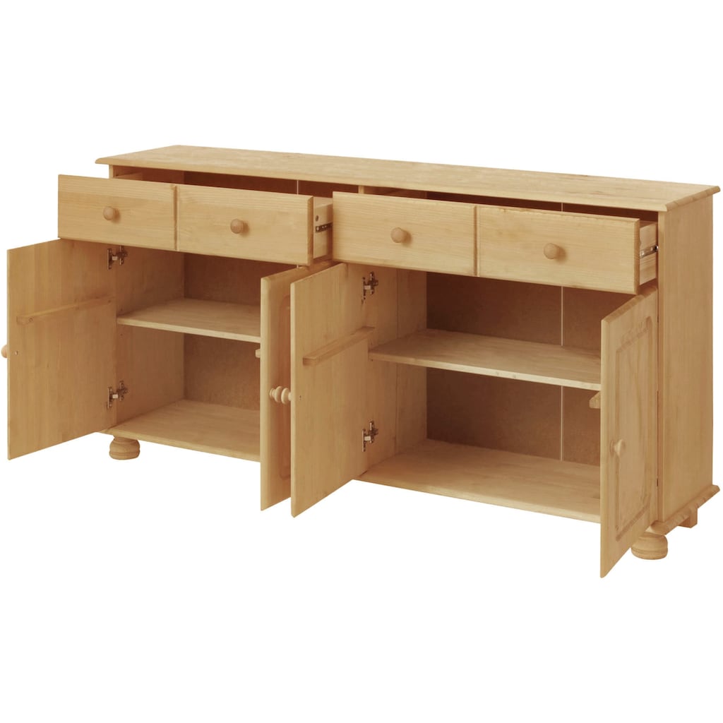 Home affaire Sideboard »Mette«, aus massivem Kiefernholz, in weiteren Farbvarianten, Breite 156 cm