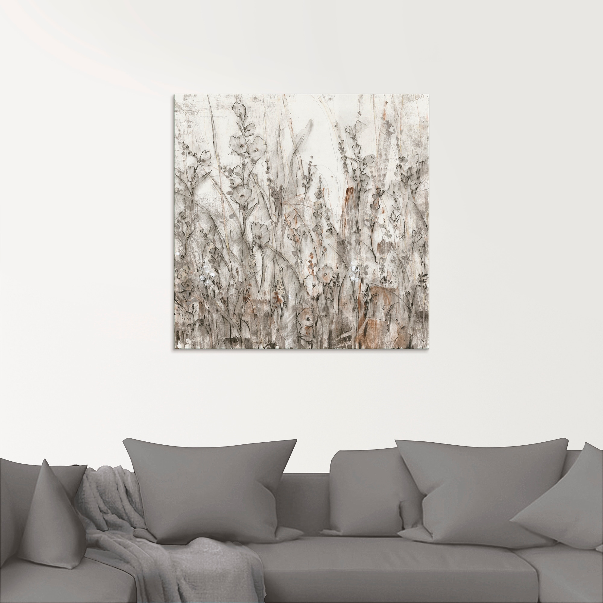 Artland Glasbild »Schatten II«, Blumenwiese, (1 St.), in verschiedenen Größen