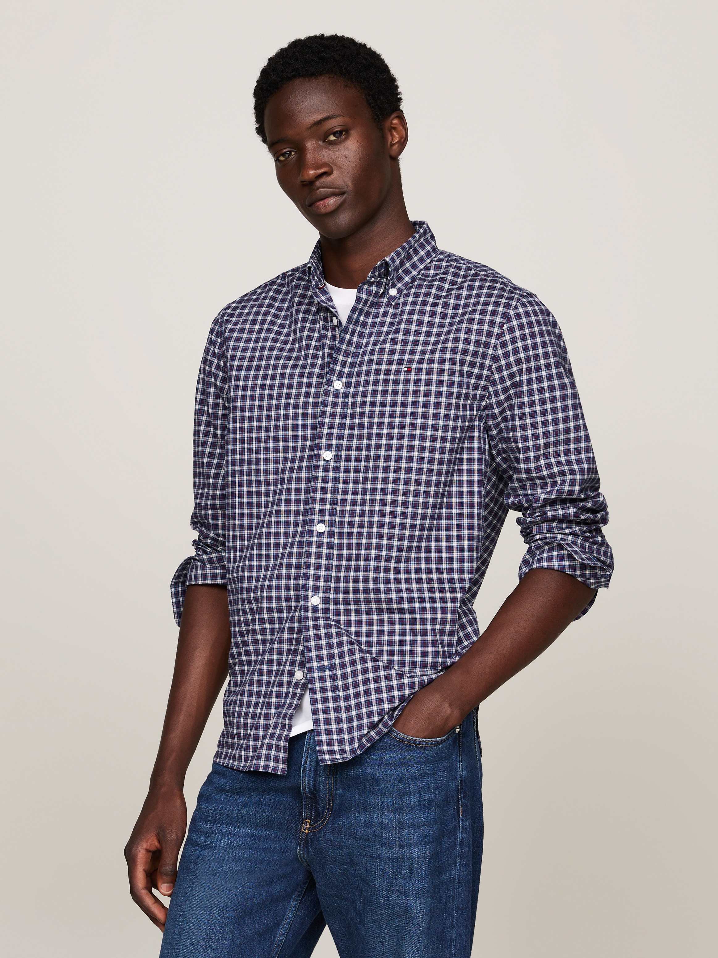 Tommy Hilfiger Langarmhemd FLEX POPLIN MINI TARTAN RF SHIRT modisch kariert günstig online kaufen