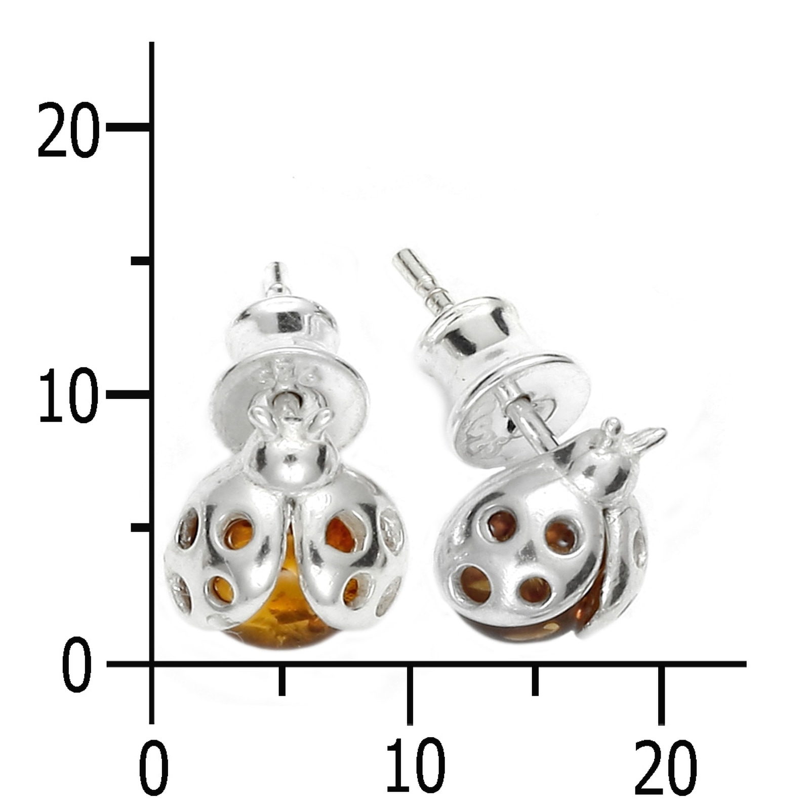 OSTSEE-SCHMUCK Paar Ohrstecker »Ostsee-Schmuck Ohrstecker Marienkäfer Ohrstecker Marienkäfer«, (2 tlg.)