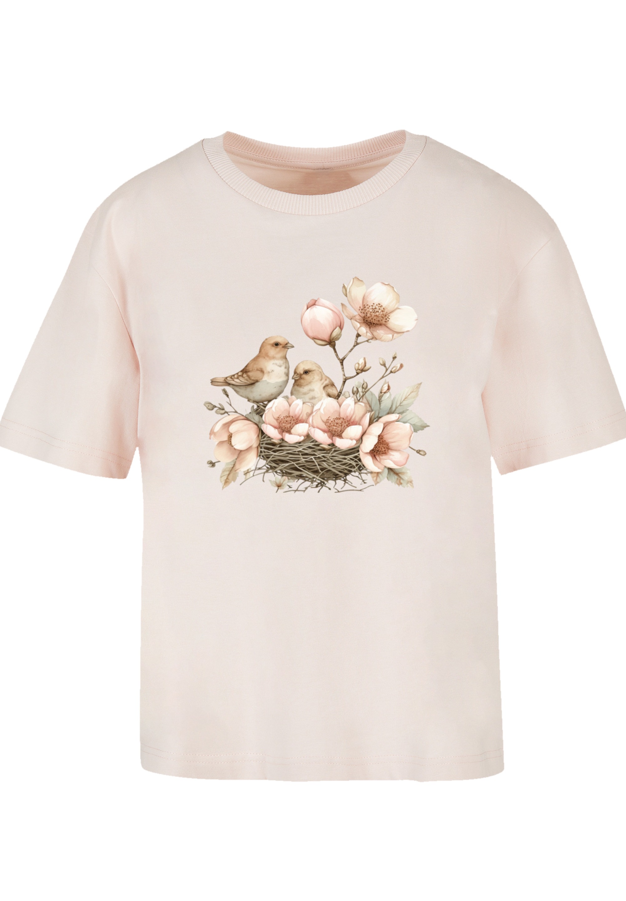 F4NT4STIC T-Shirt »Vogelnest Blumen«, Premium Qualität