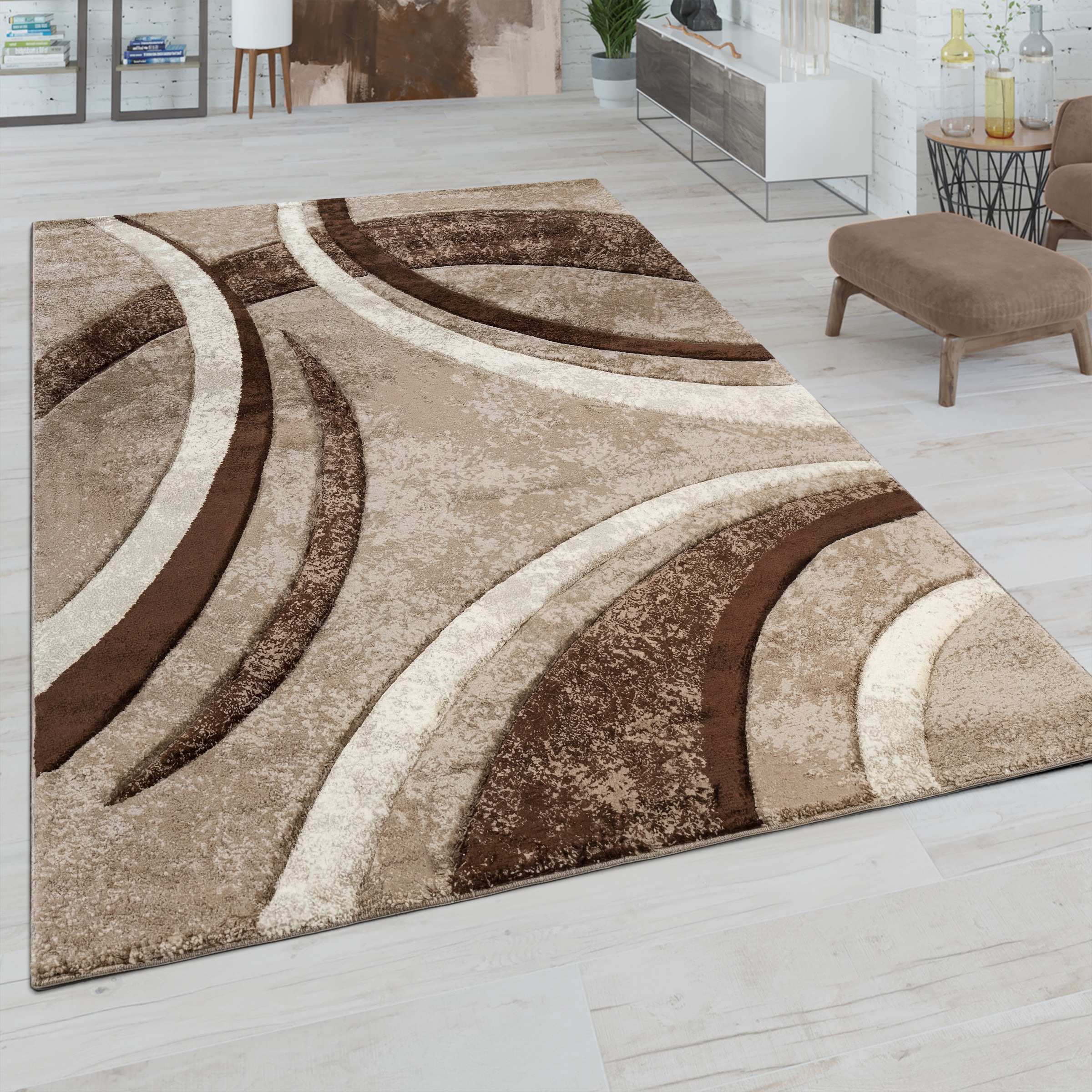 Paco Home Teppich "Brillance 758" rechteckig 14 mm Höhe Kurzflor, modernes geometrisches Design, auch als Läufer
