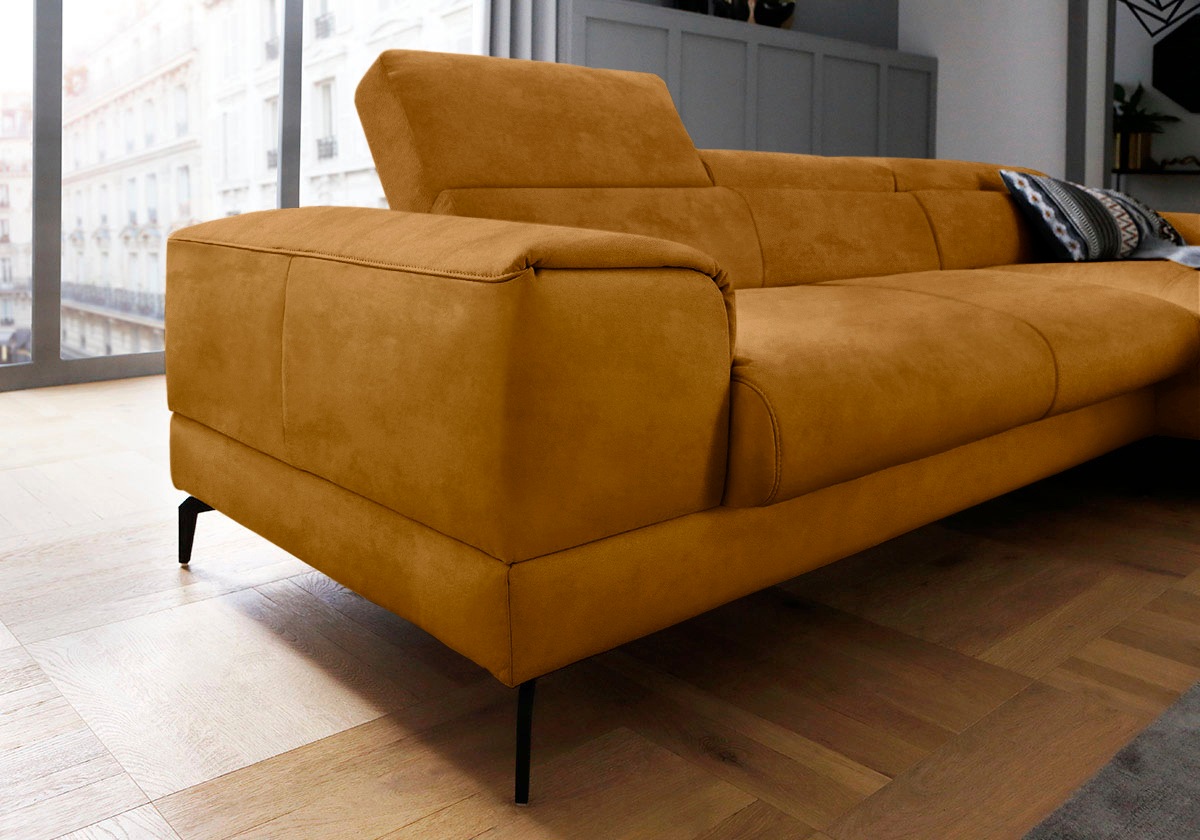 Thumbnail - W.SCHILLIG Ecksofa "piedroo, Designsofa mit tollem Sitzkomfort, L-Form", Kopfteilverstellung, wahlweise mit Sitztiefenve...