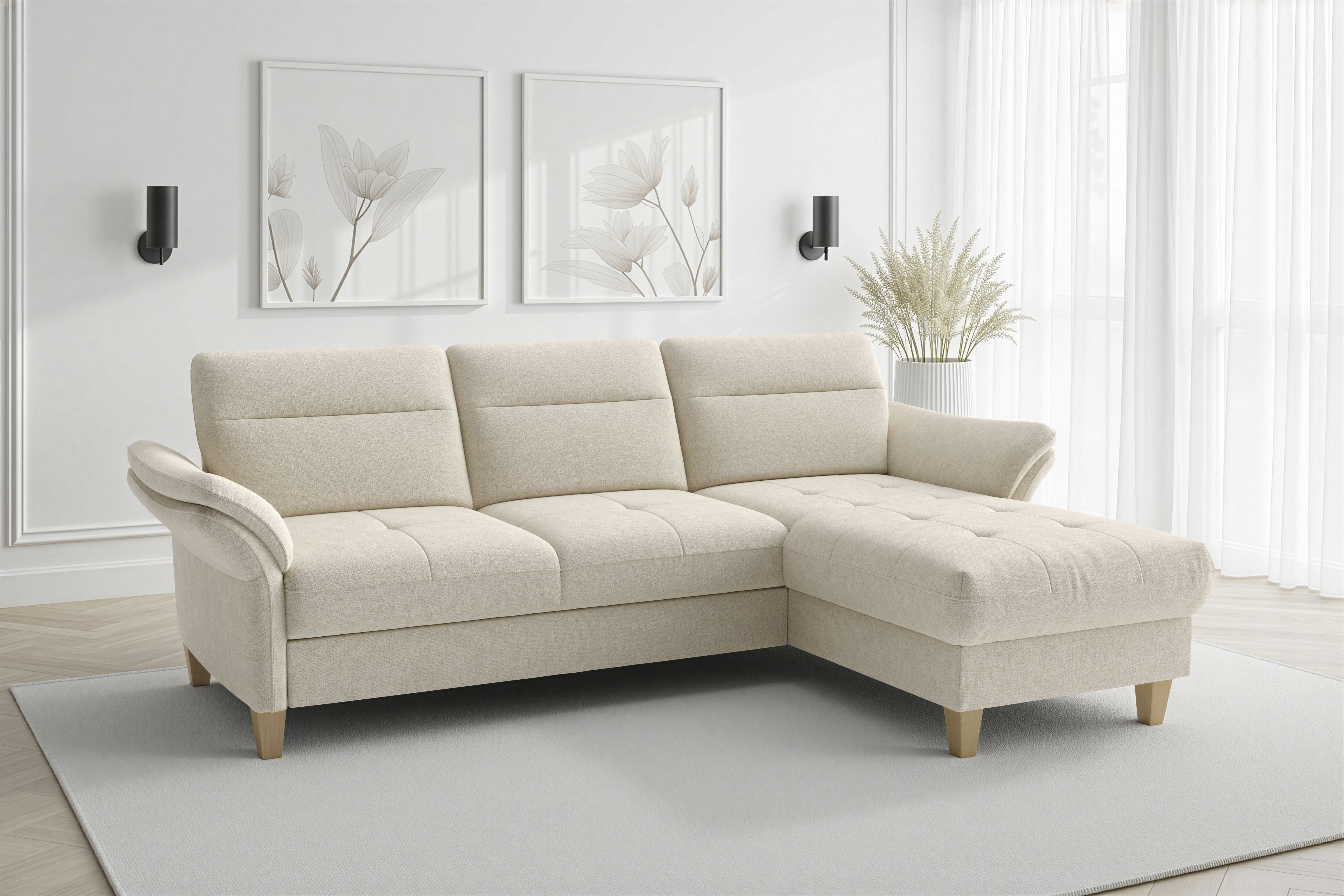 sit&more Ecksofa "Pamela L-Form, B: 230 cm, optional Schlaffunktion & Bettkasten" mit Federkern