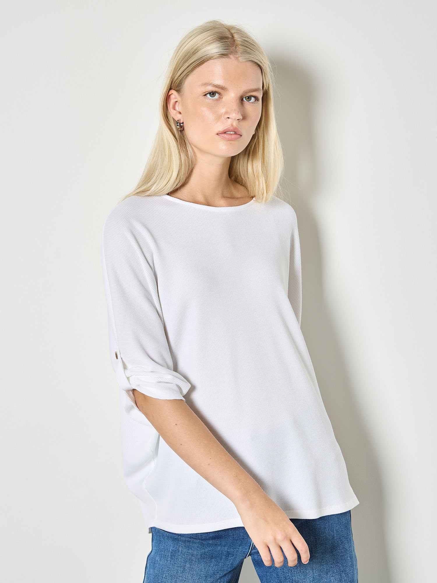 Apricot T-Shirt "Waffelstrick-Oberteil"