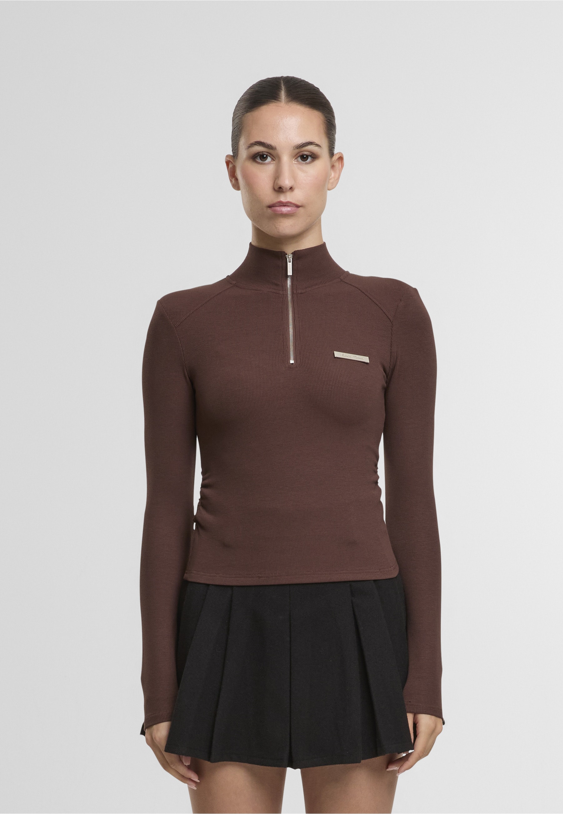 Another Cotton Lab Fleecejacke »Another Cotton Lab Another Cropped Rib Half Zip« 1 Stk. tlg. ohne Kapuze