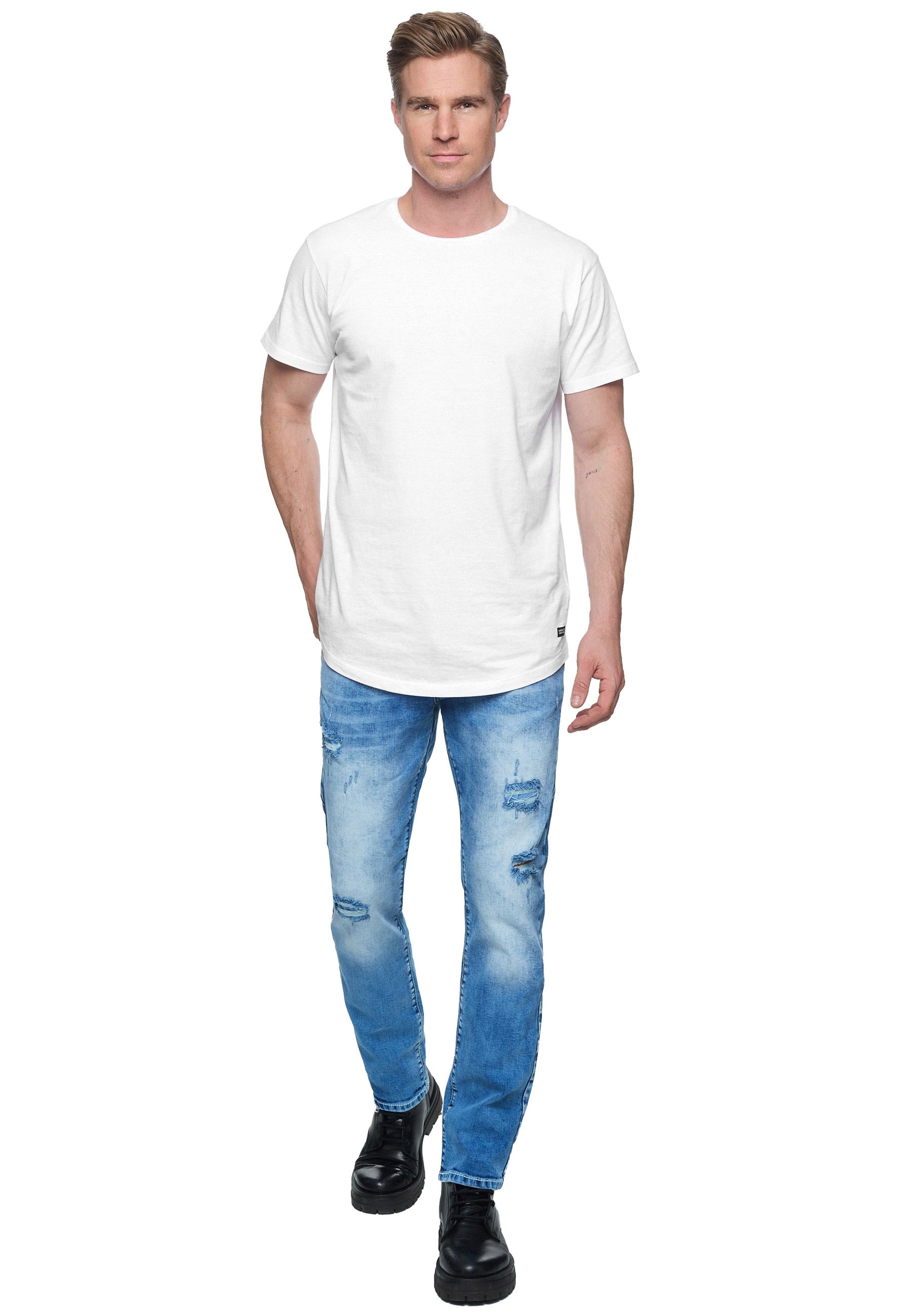 Rusty Neal Straight-Jeans »ODAR«, Mit farblich abgesetzten Ziernähten