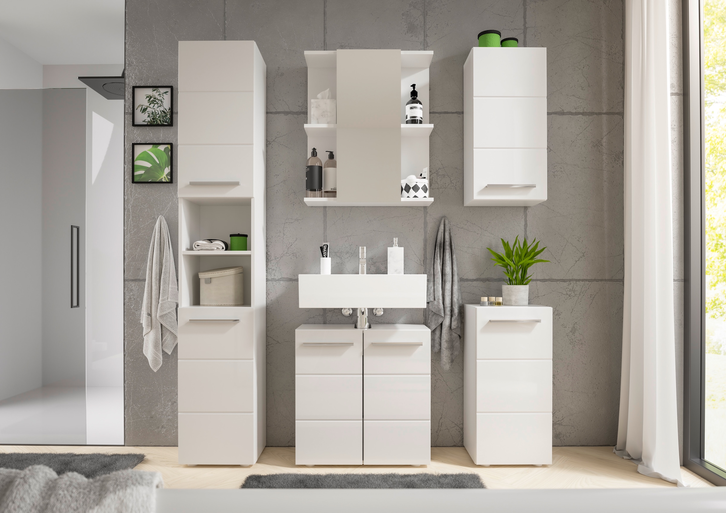 BASIC by Balculina Spiegelschrank »Mandi« 1 Stk. tlg. Breite 60cm, hochglanz Front