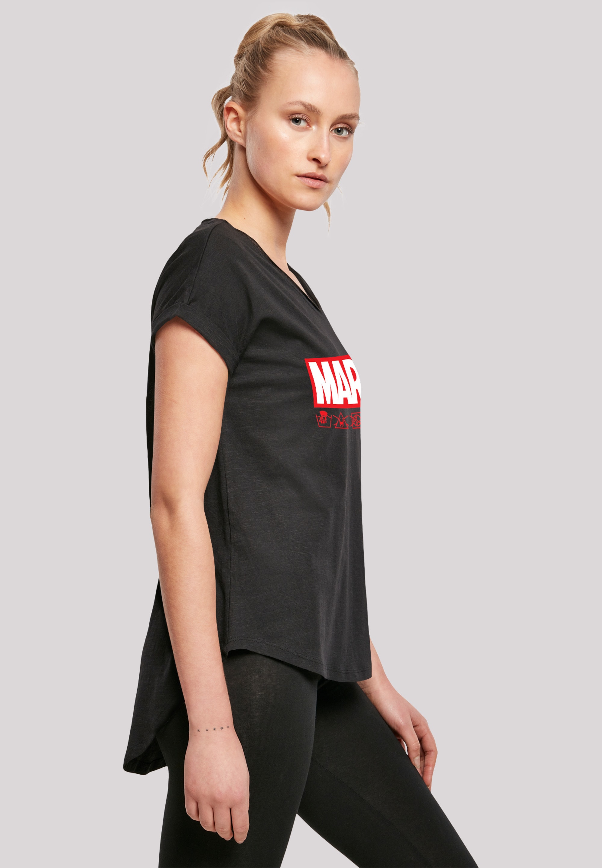 F4NT4STIC T-Shirt »Marvel Logo Waschsymbole«, Print