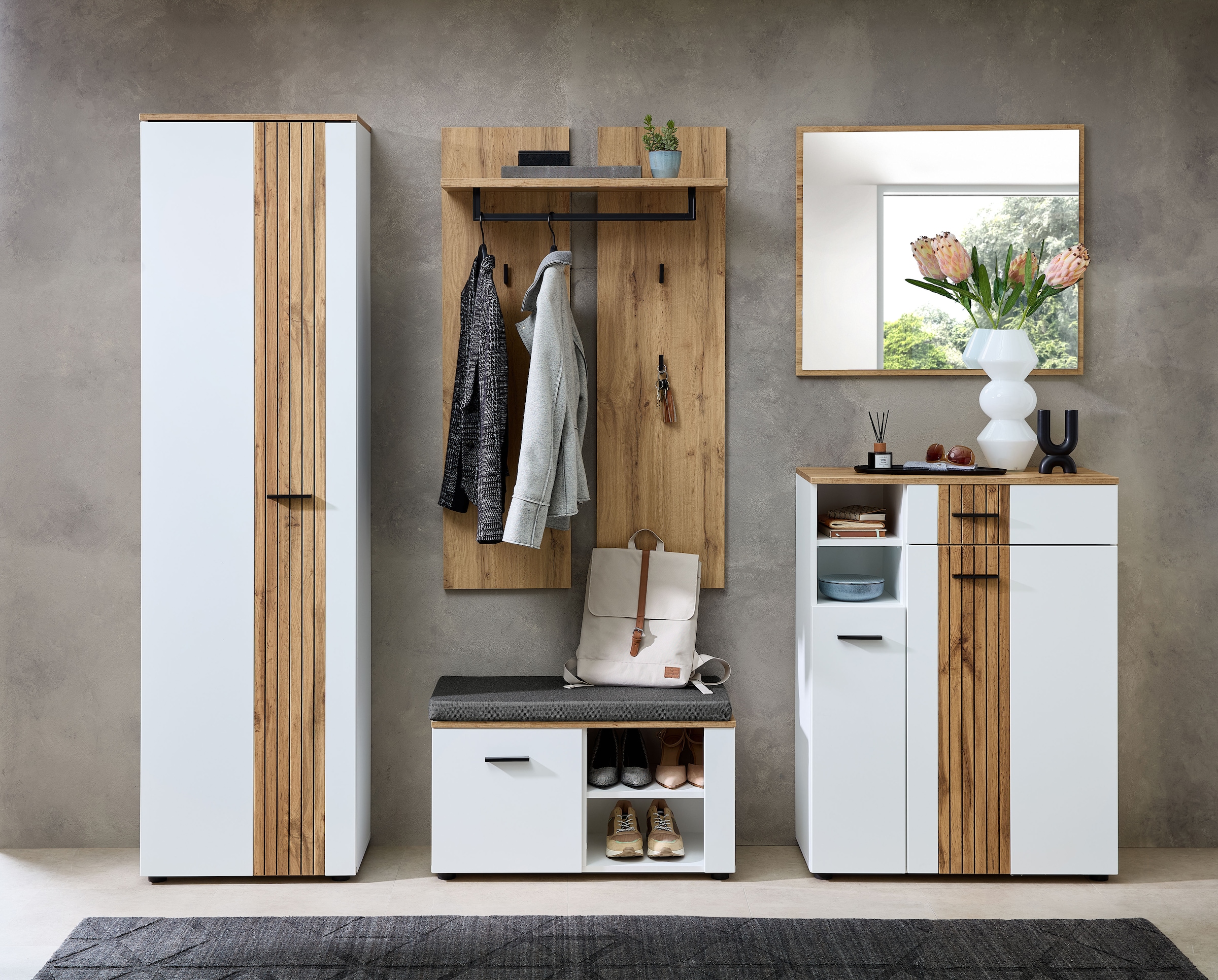 Innostyle Garderoben-Set "Garderobenset Sparks, 247x202x38cm (B/H/T)", (5 S günstig online kaufen