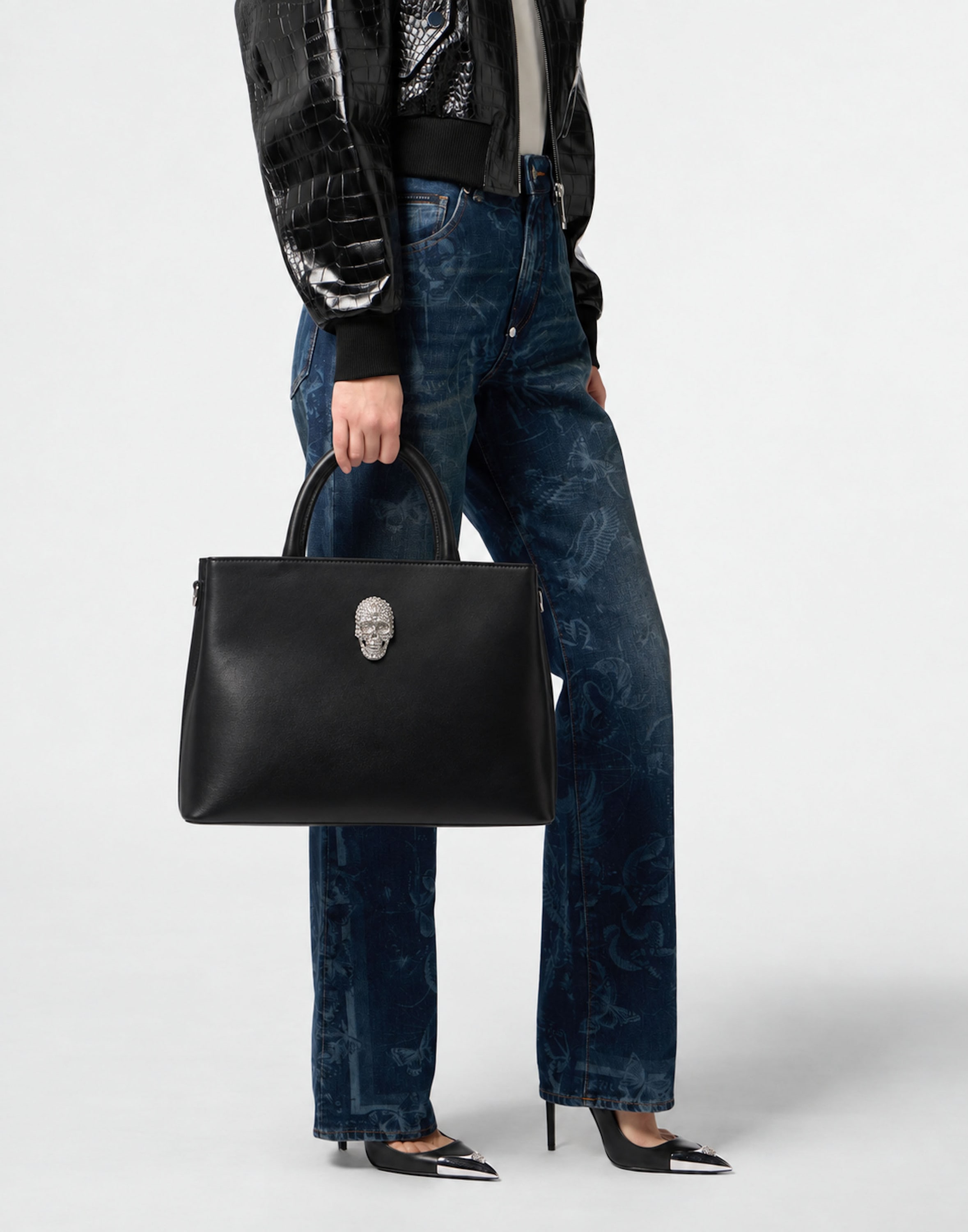 PHILIPP PLEIN Henkeltasche »Skull Mit Schmucksteinen«