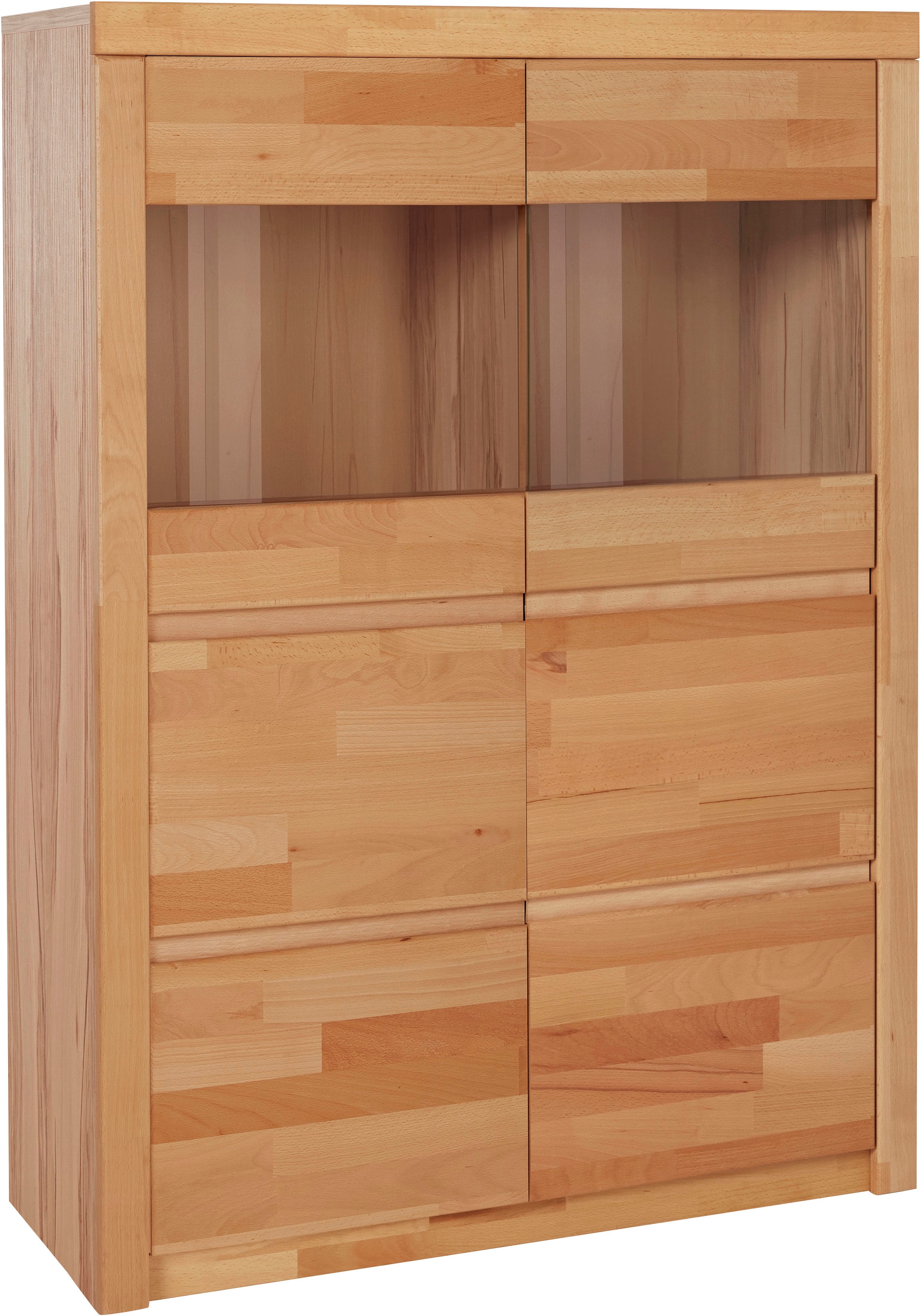 Woltra Highboard »Silkeborg«, schöne teilmassiv grifflose BAUR Optik, 